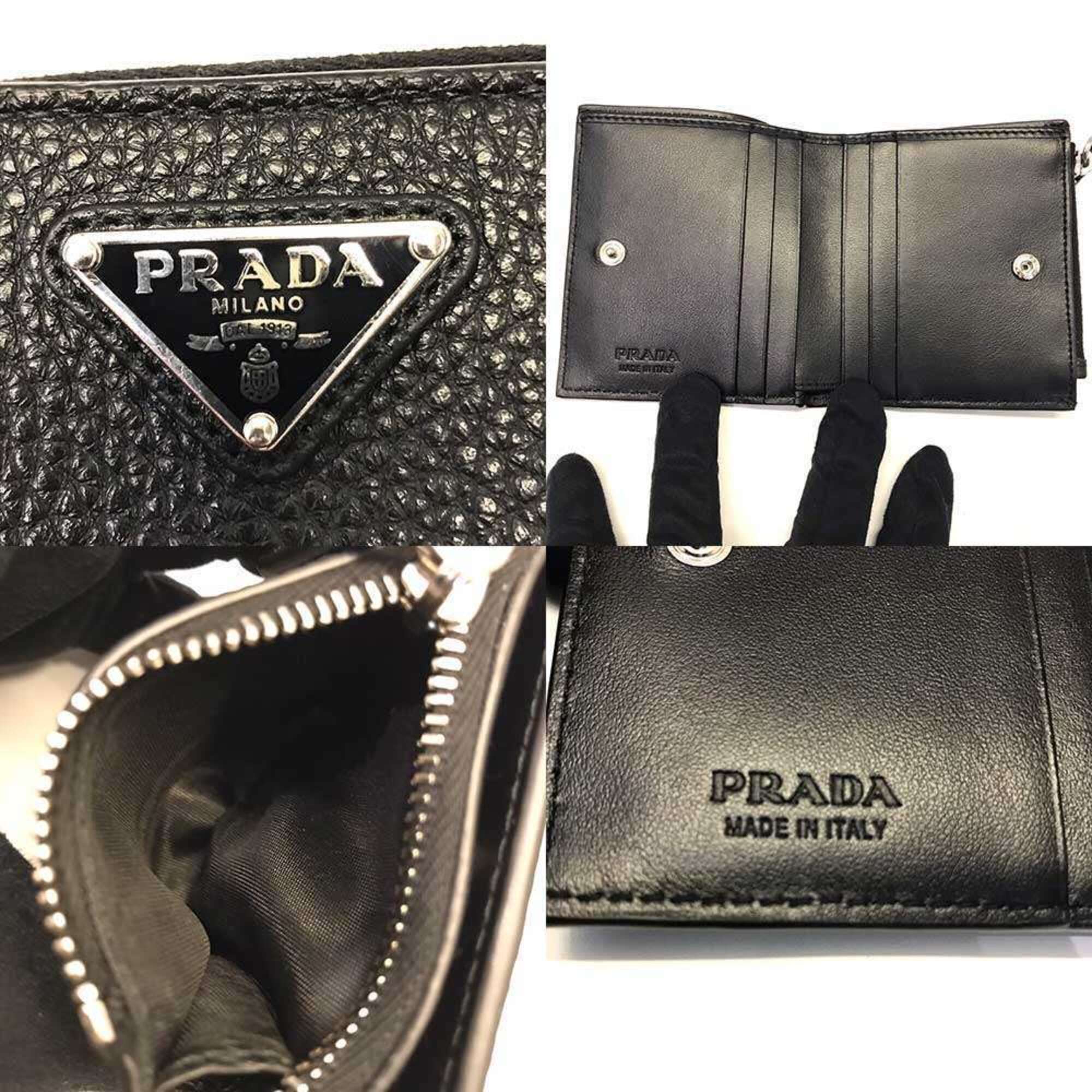 Prada Black Leather Wallet (Bi-Fold) (Pre-Owned)
