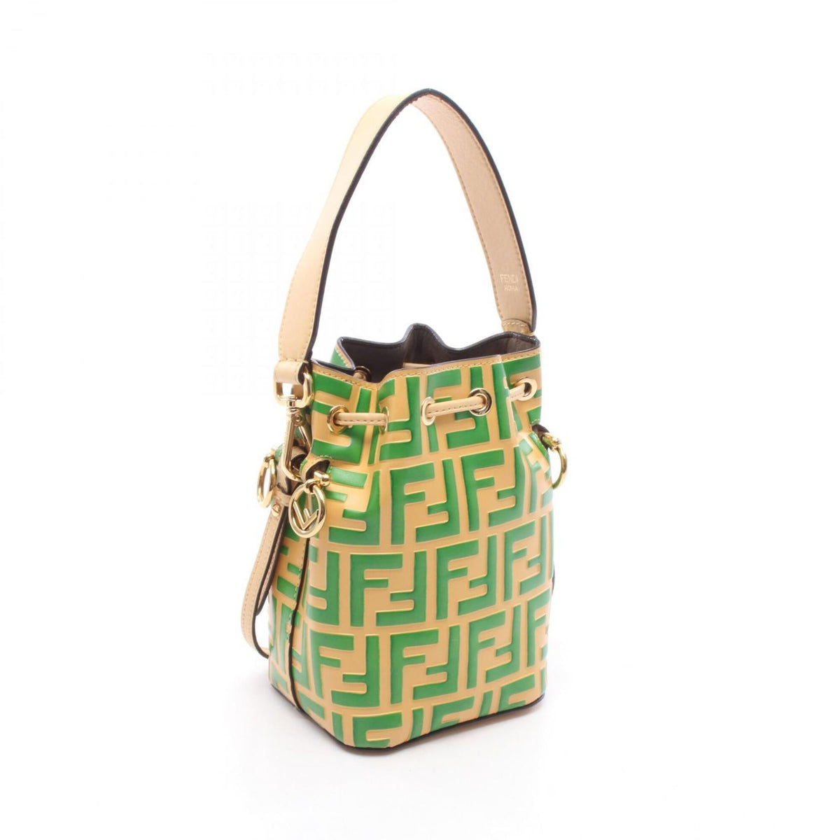 Fendi Green Yellow Leather Handbag (Pre-Owned)