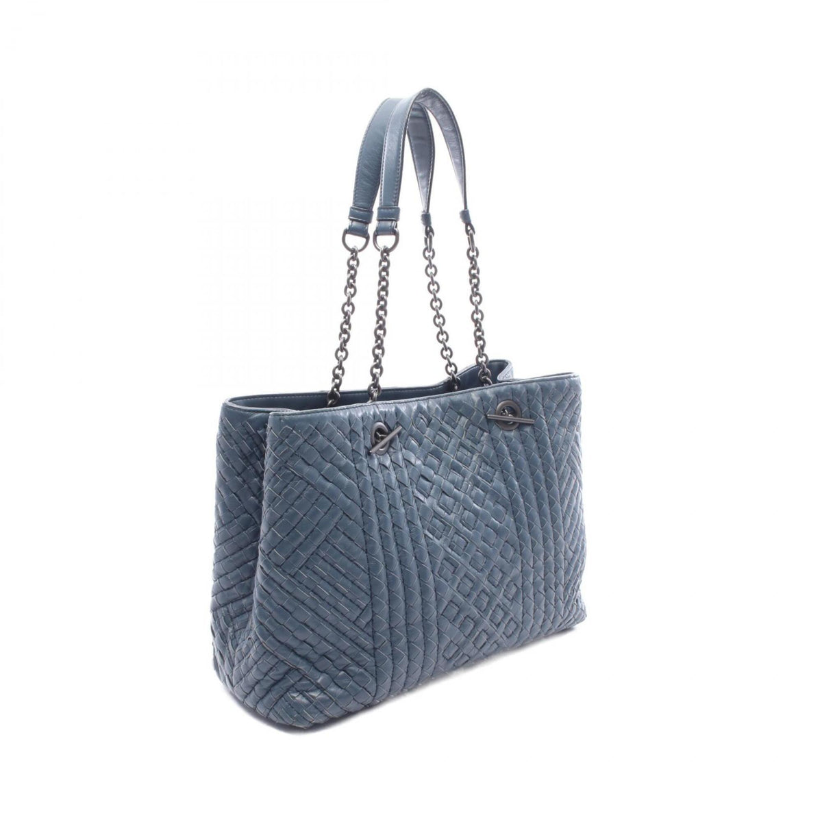 Bottega Veneta Navy Leather Handbag Shoulder Bag (Pre-Owned)