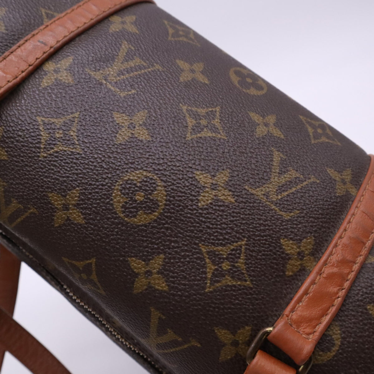 Louis Vuitton Monogram Beige Brown Coated Canvas Leather Handbag (Pre-Owned)
