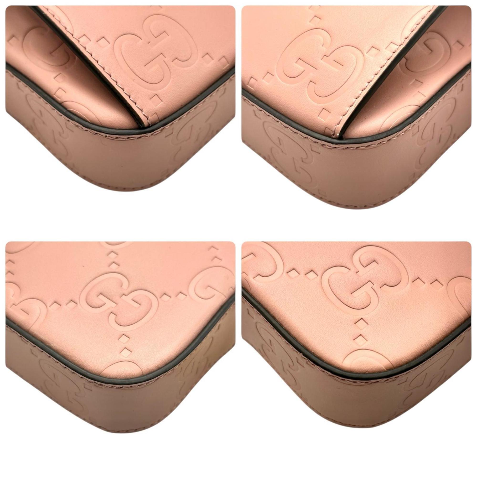 Gucci Pink Leather Shoulder Bag (Pre-Owned)