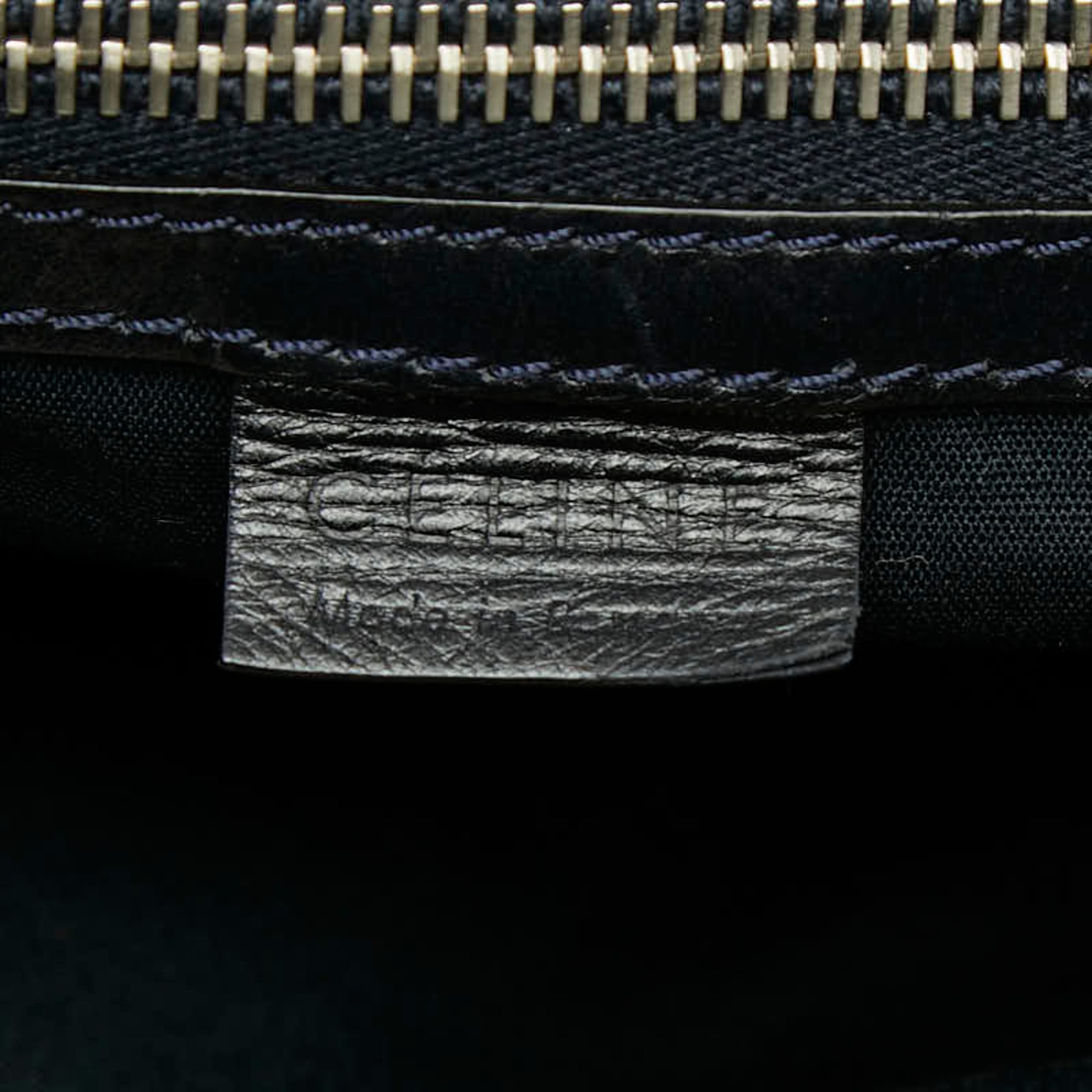 Celine Dark Navy Leather Shoulder Bag Tote Bag (Pre-Owned)