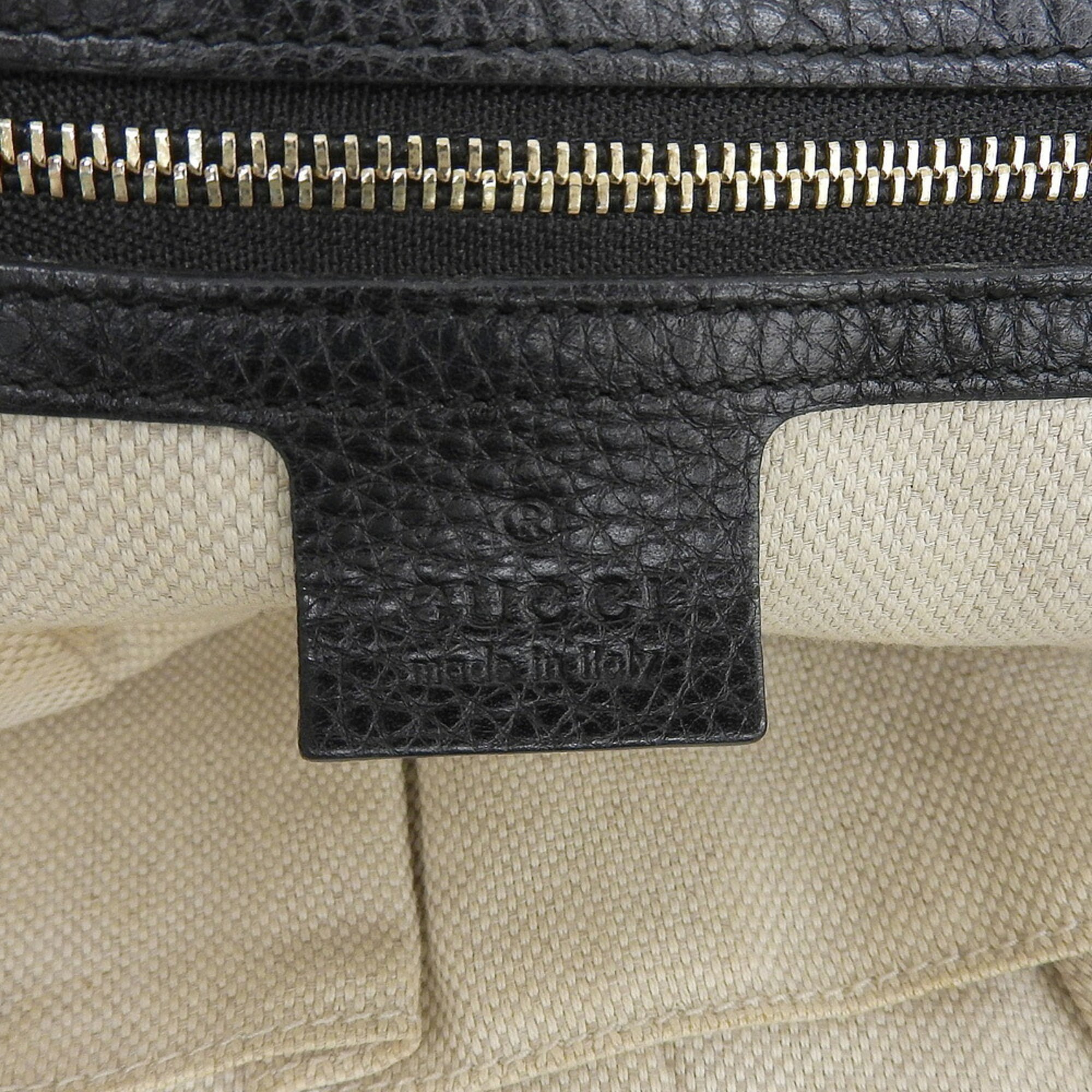 Gucci Black Leather Handbag Shoulder Bag Tote Bag (Pre-Owned)