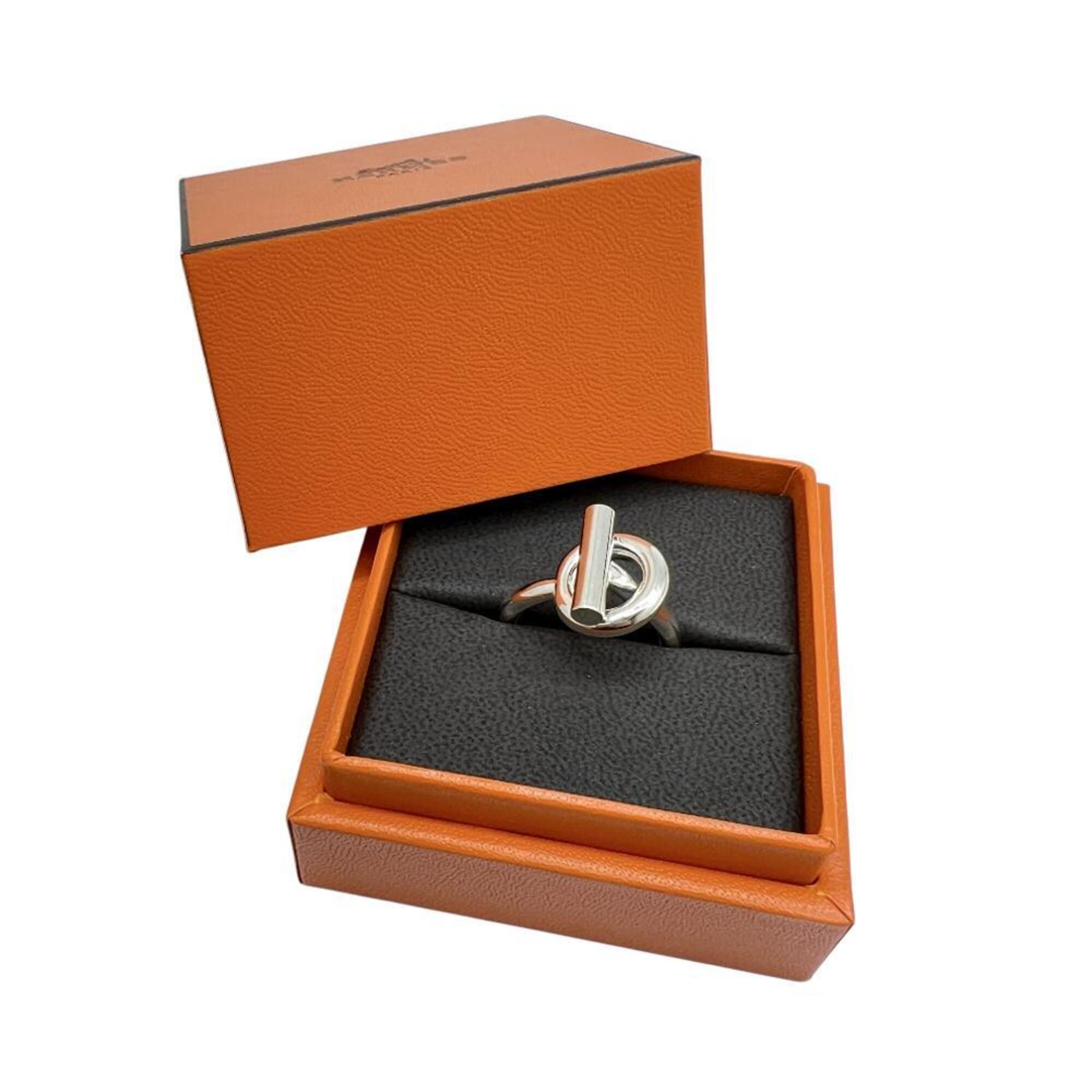 Hermes Silver Silver 925 Band Ring (Pre-Owned)