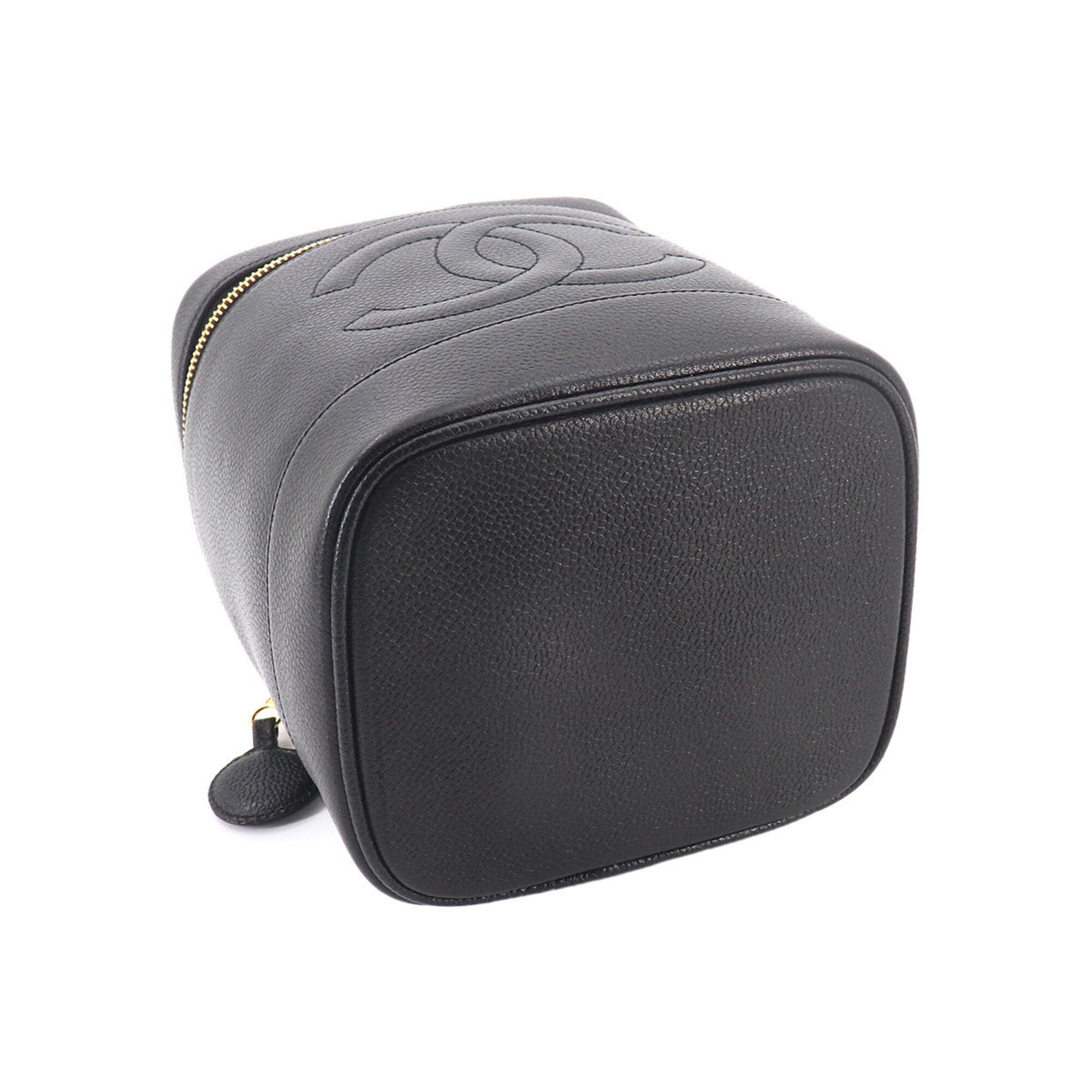 Chanel Black Grained Calfskin Handbag Vanity Bag (Pre-Owned)