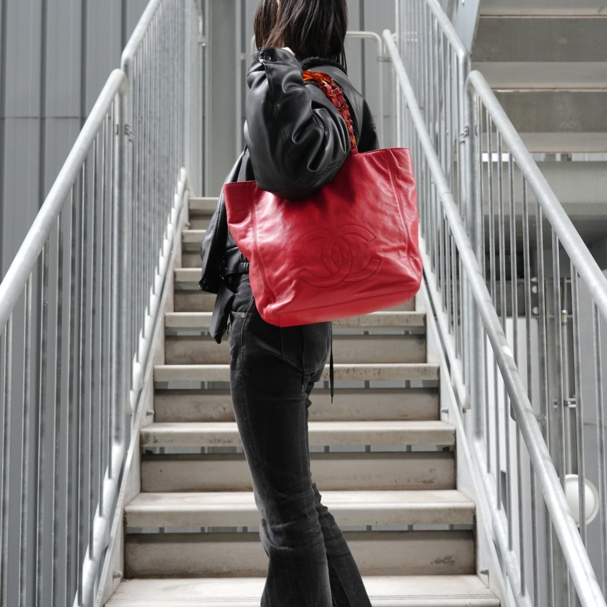 Chanel Red Color Tote Bag (Pre-Owned)