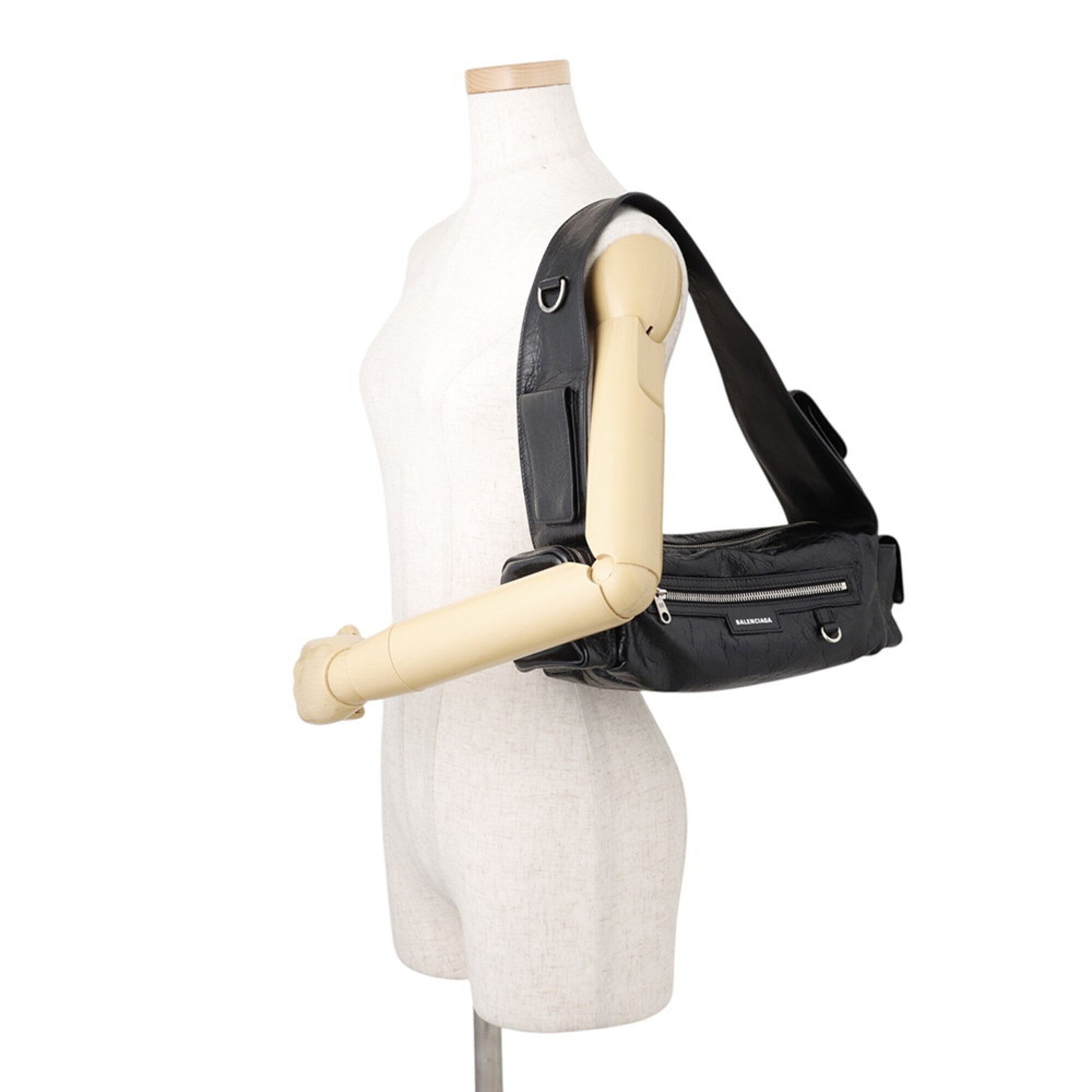 Balenciaga Black Leather Handbag Shoulder Bag (Pre-Owned)