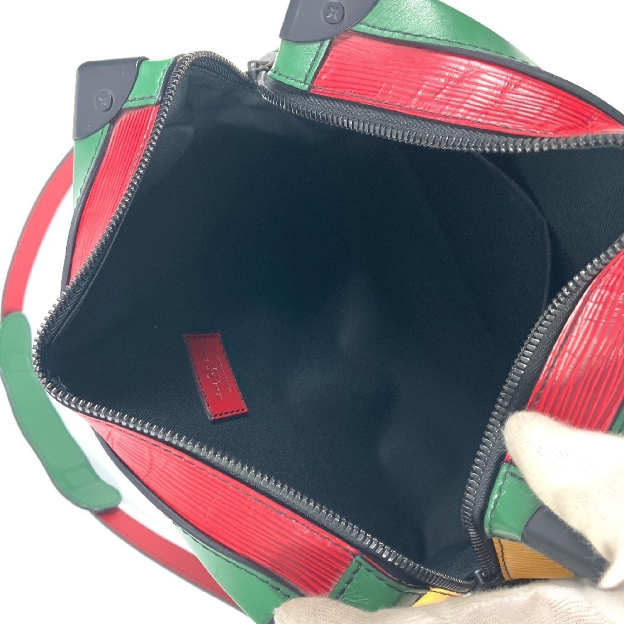 Louis Vuitton Black Blue Green Red Color Tricolor Yellow Epi Leather Pochette Shoulder Bag (Pre-Owned)