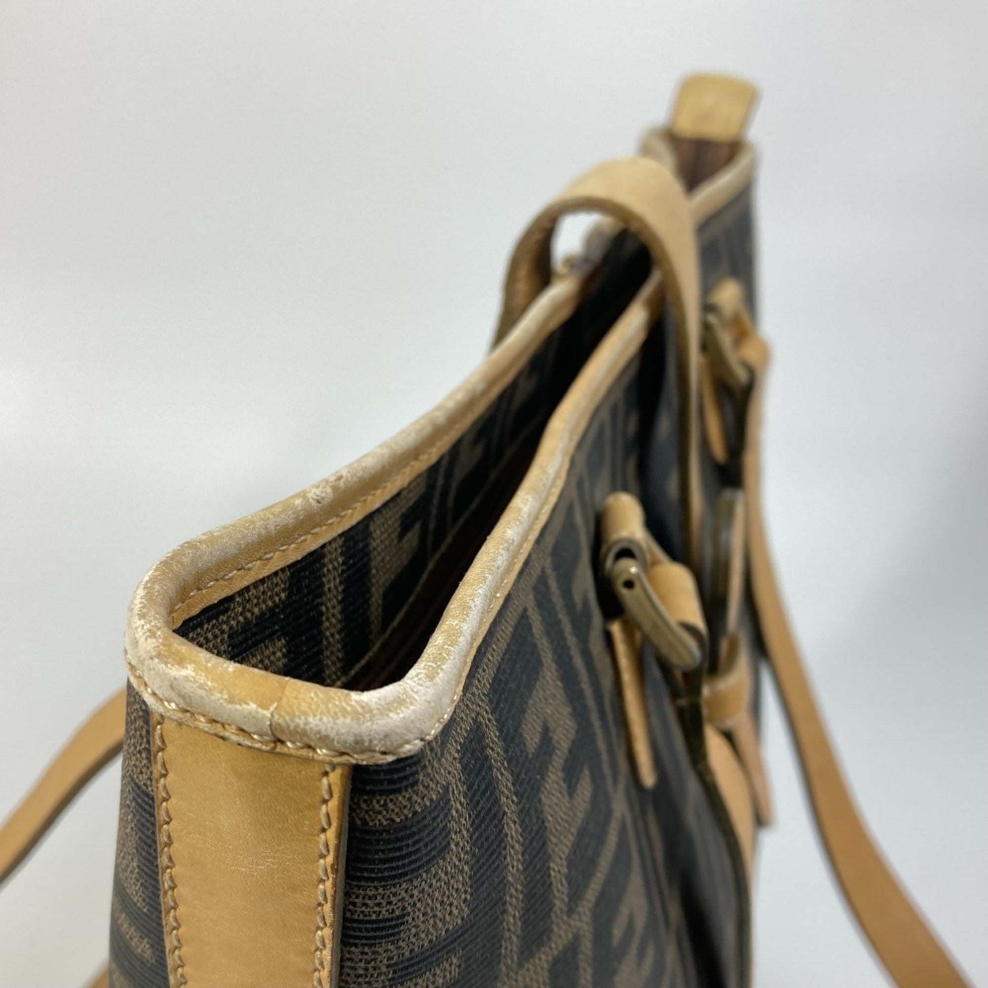 Fendi Zucca Brown Zucca Shoulder Bag Tote Bag (Pre-Owned)