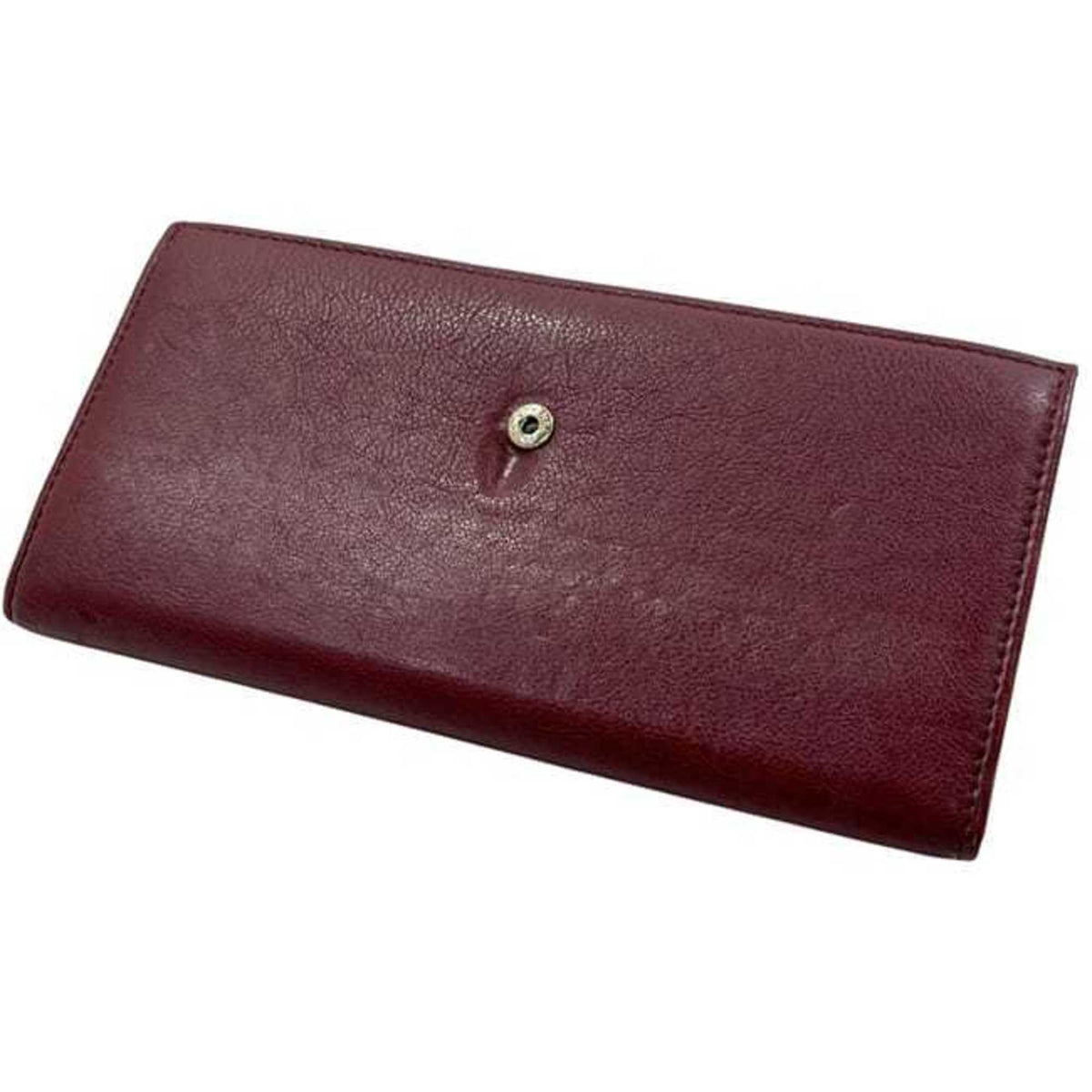 Chanel Bordeaux Leather Long Wallet (Bi-Fold) (Pre-Owned)
