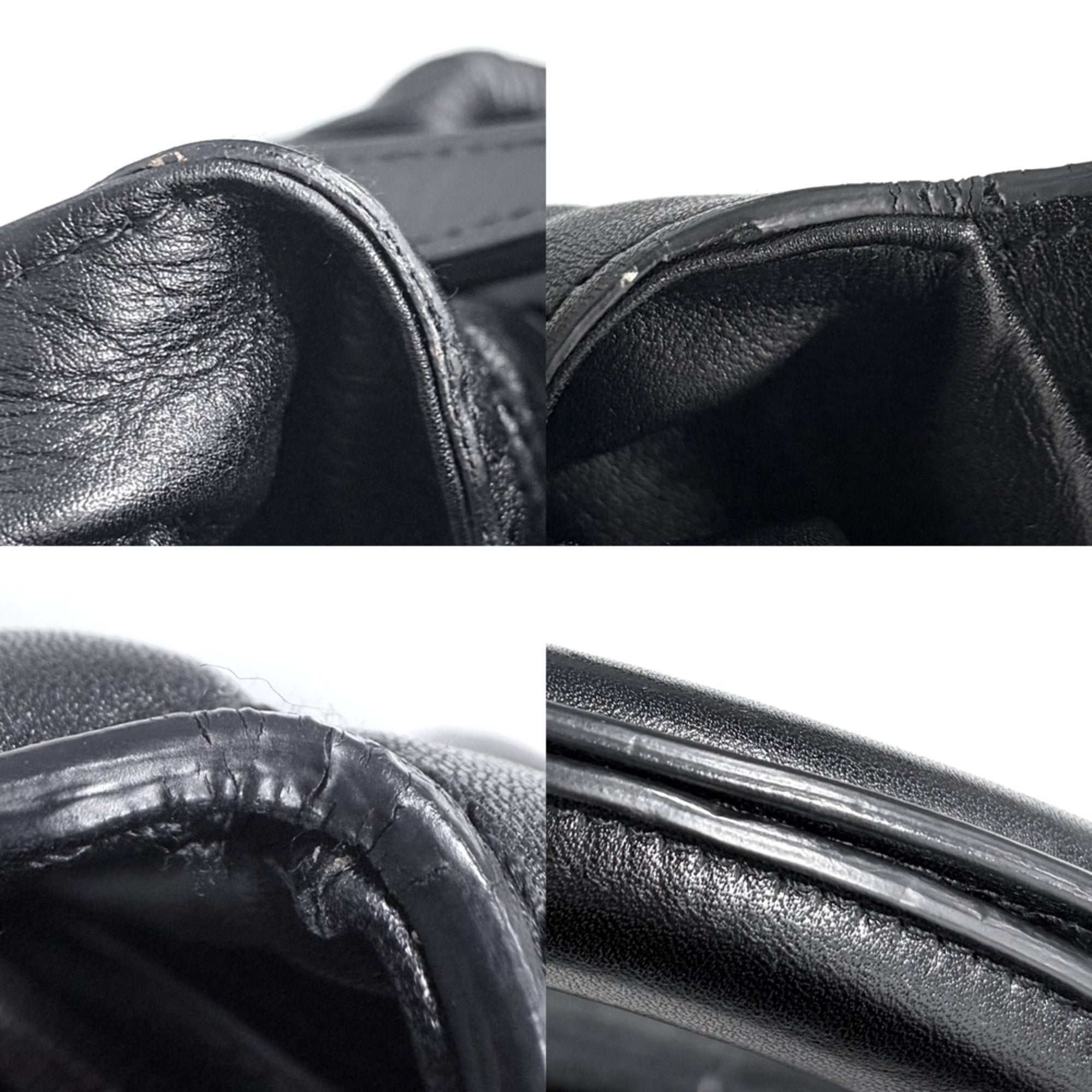 Christian Dior Black White Leather Handbag (Pre-Owned)