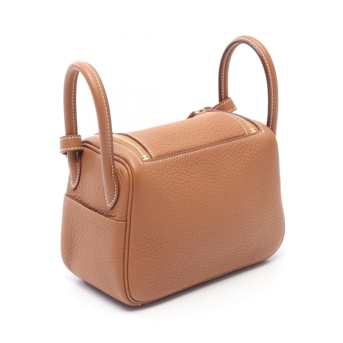 Hermes Brown Gold Brown Taurillon Clemence Leather Handbag Shoulder Bag (Pre-Owned)