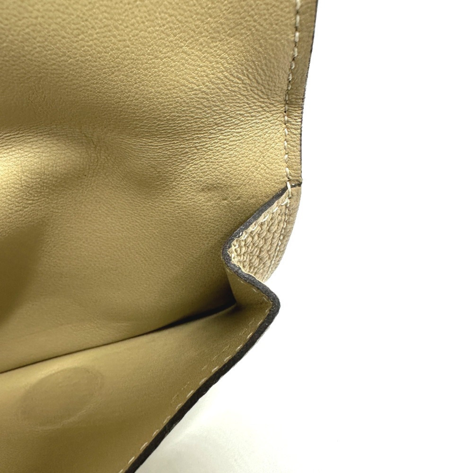 Hermes Dogon Beige Taurillon Clemence Leather Coin Purse/Coin Case (Pre-Owned)