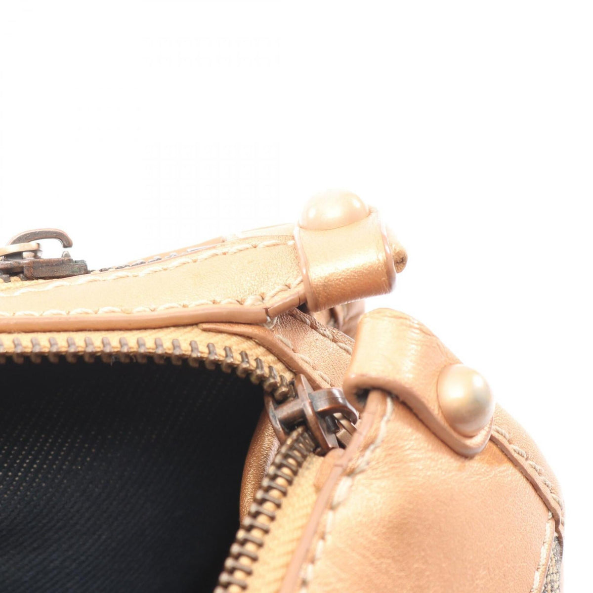 Celine Blue Brown Canvas Leather Handbag (Pre-Owned)