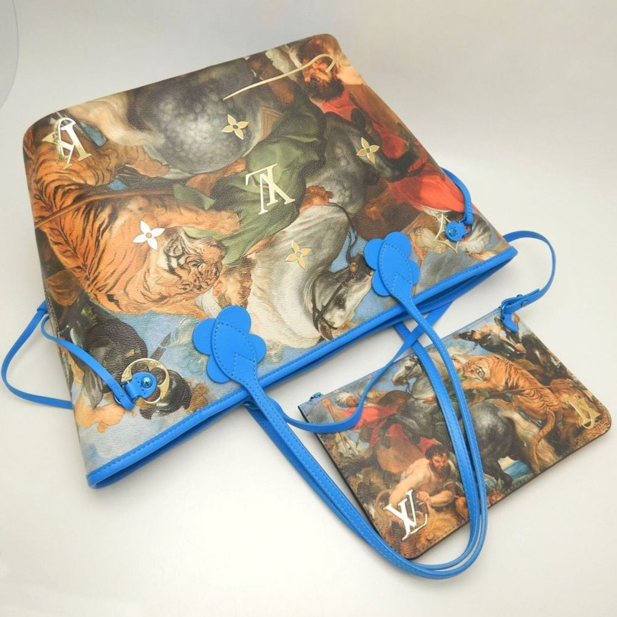 Louis Vuitton Grand Blue Coated Canvas Tote Bag (Pre-Owned)