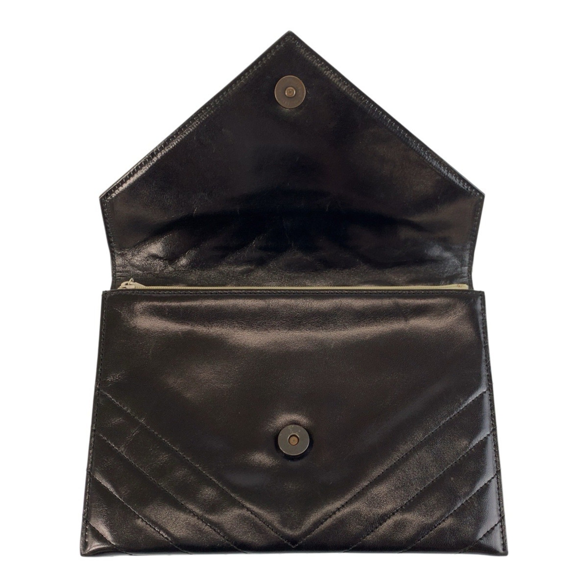 Yves Saint Laurent Black Leather Clutch Bag (Pre-Owned)