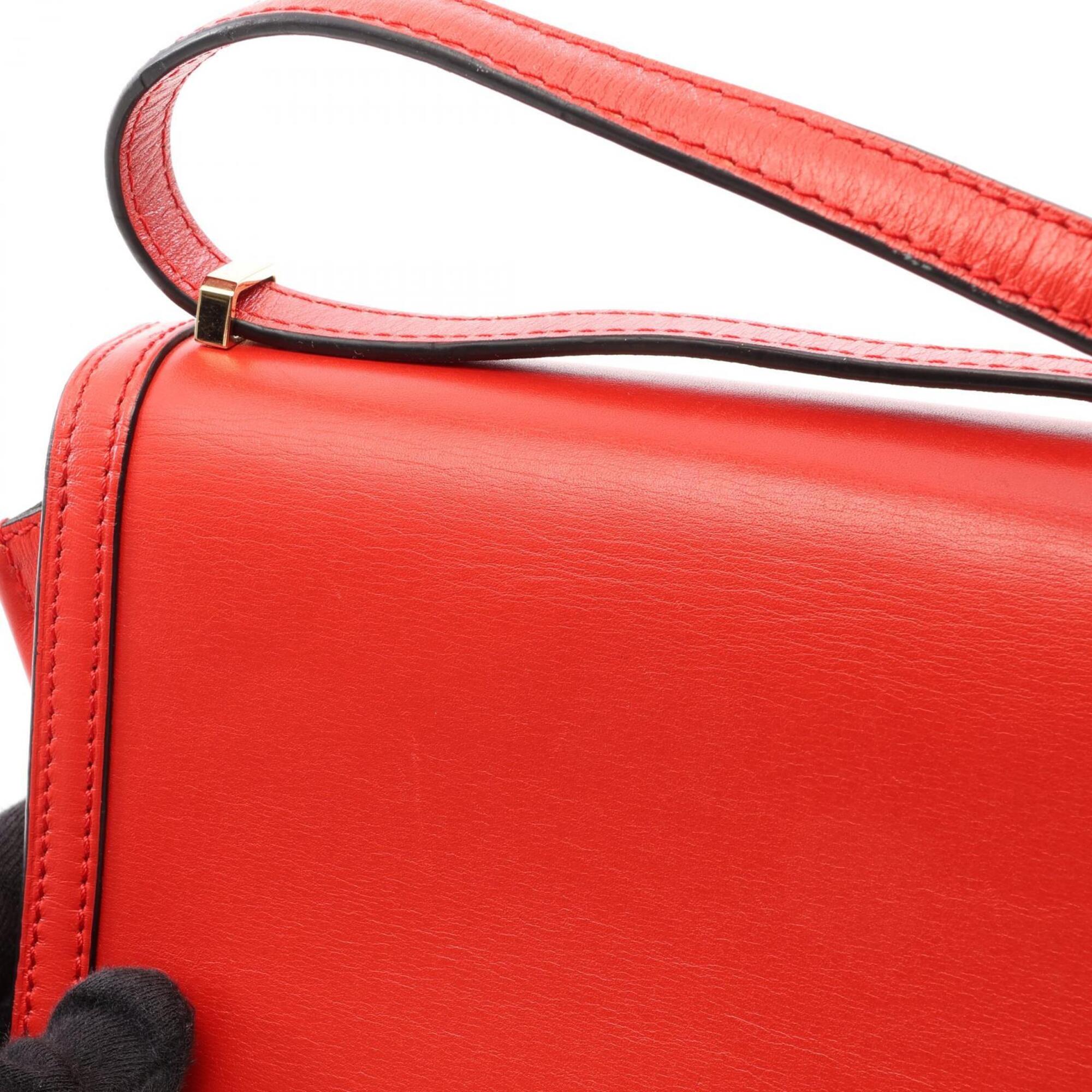 Loewe Red Color Leather Handbag Shoulder Bag (Pre-Owned)