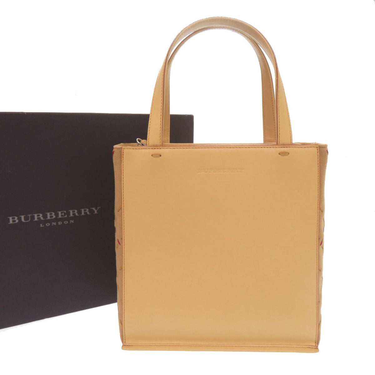 Burberry Beige Bordeaux Leather Handbag (Pre-Owned)