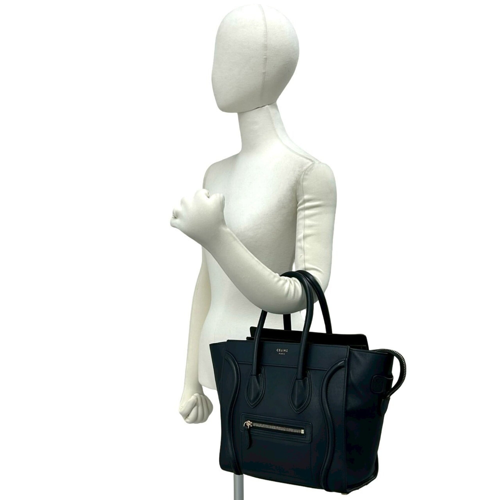 Celine Black Leather Handbag Tote Bag (Pre-Owned)