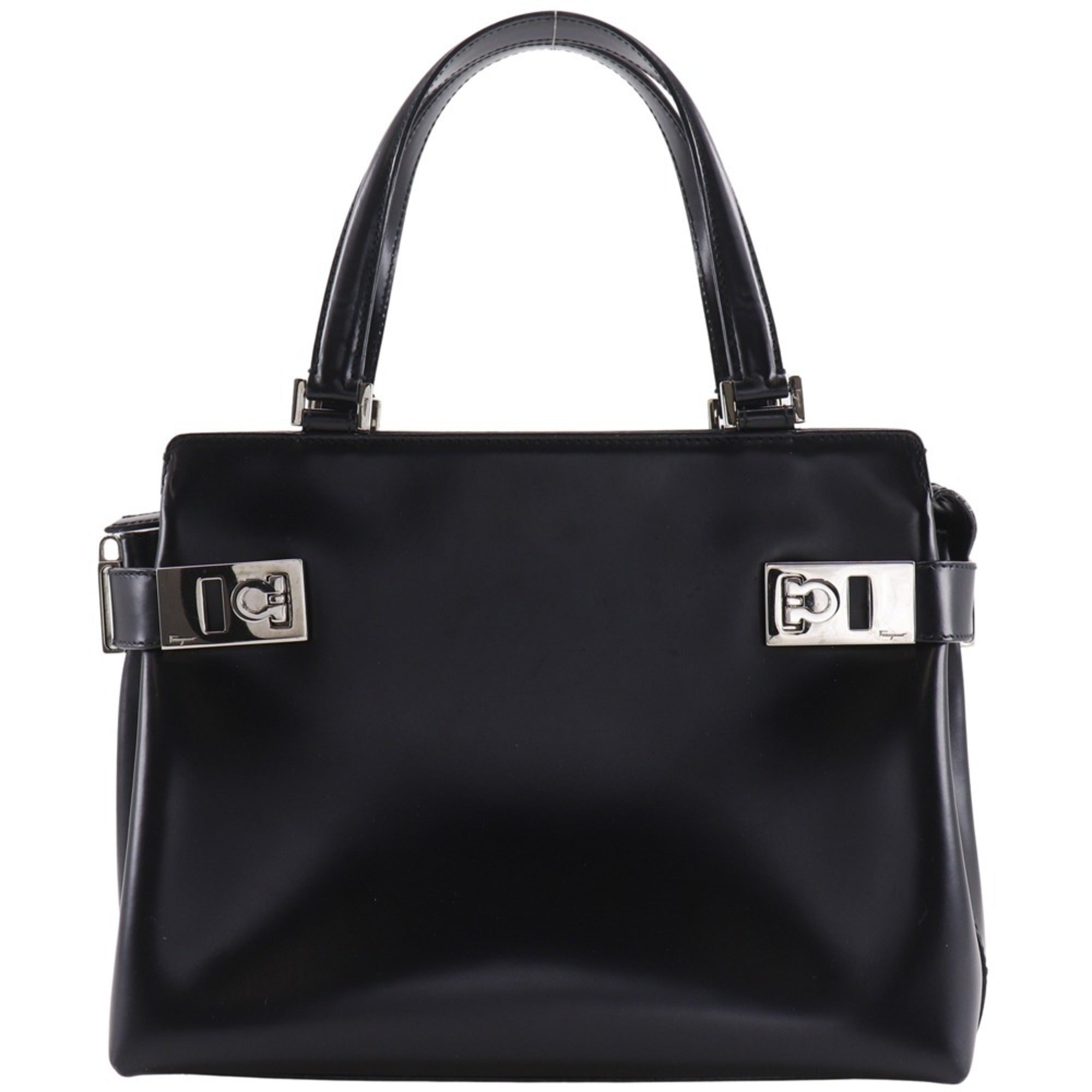 Salvatore Ferragamo Black Leather Handbag (Pre-Owned)