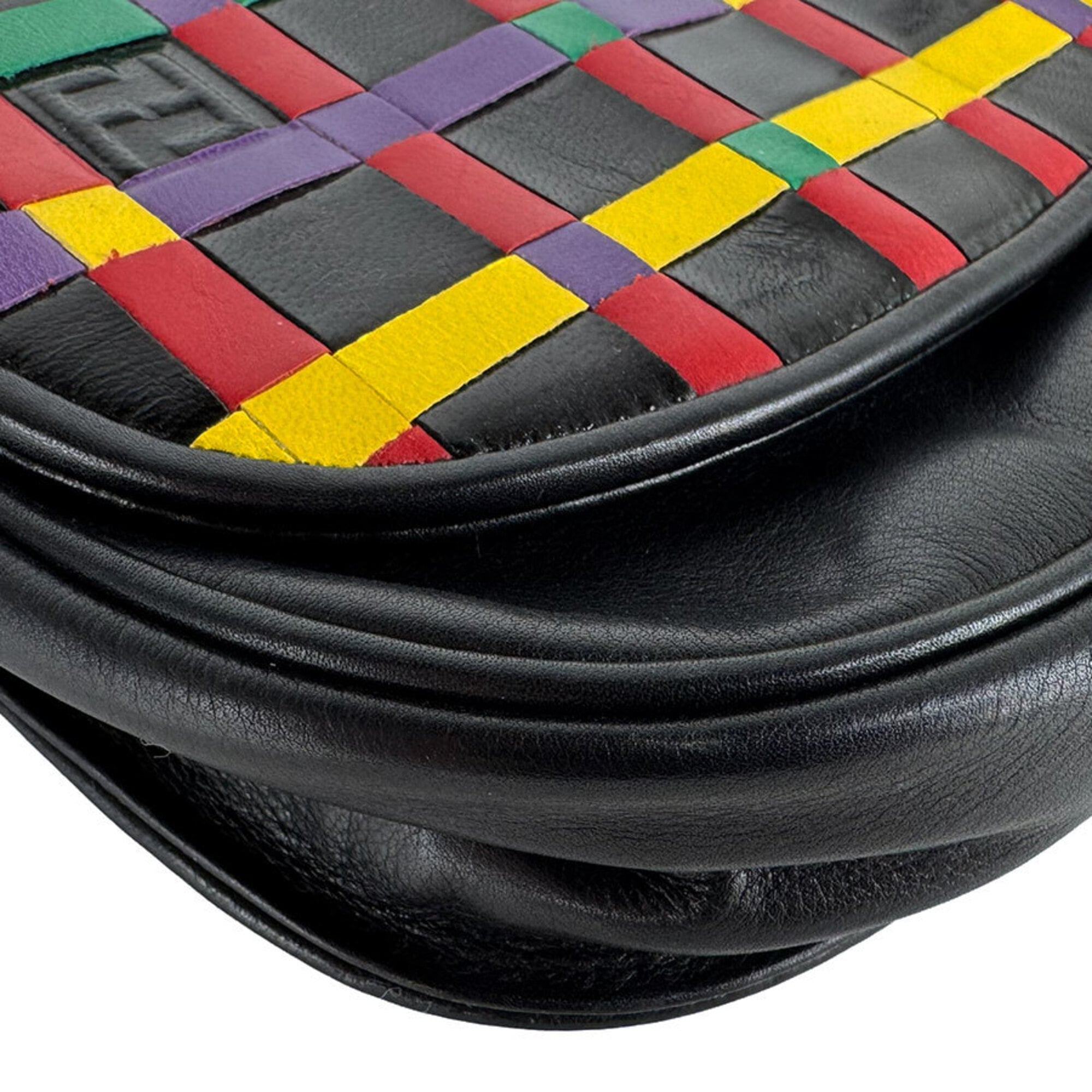 Fendi Black Multi-Color Leather Shoulder Bag (Pre-Owned)