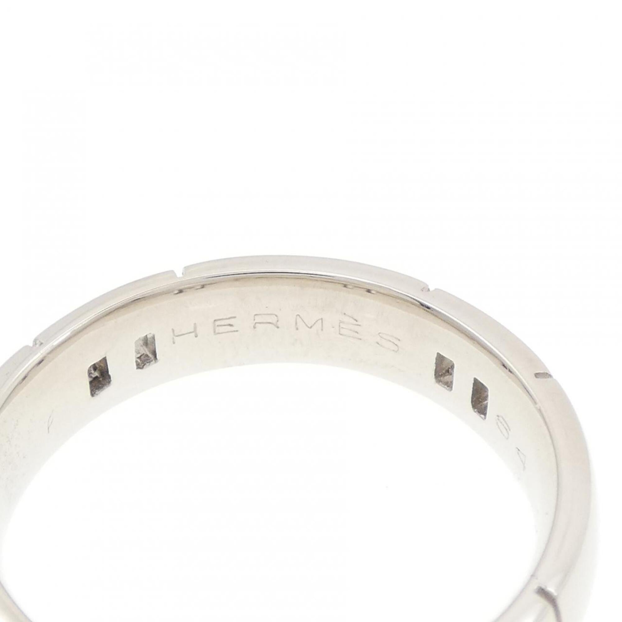 Hermes Silver White Gold (18K) Band Ring (Pre-Owned)
