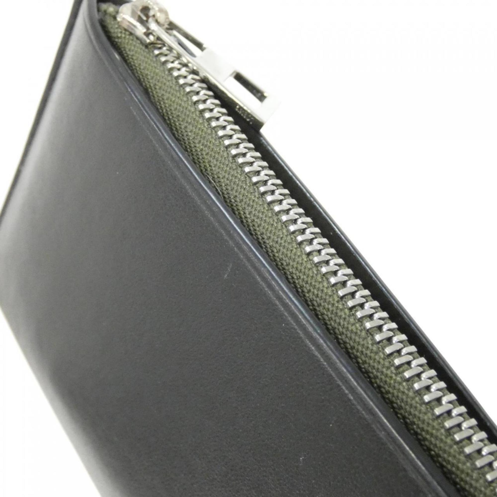 Loewe Black Dark Khaki Leather Coin Purse/Coin Case (Pre-Owned)