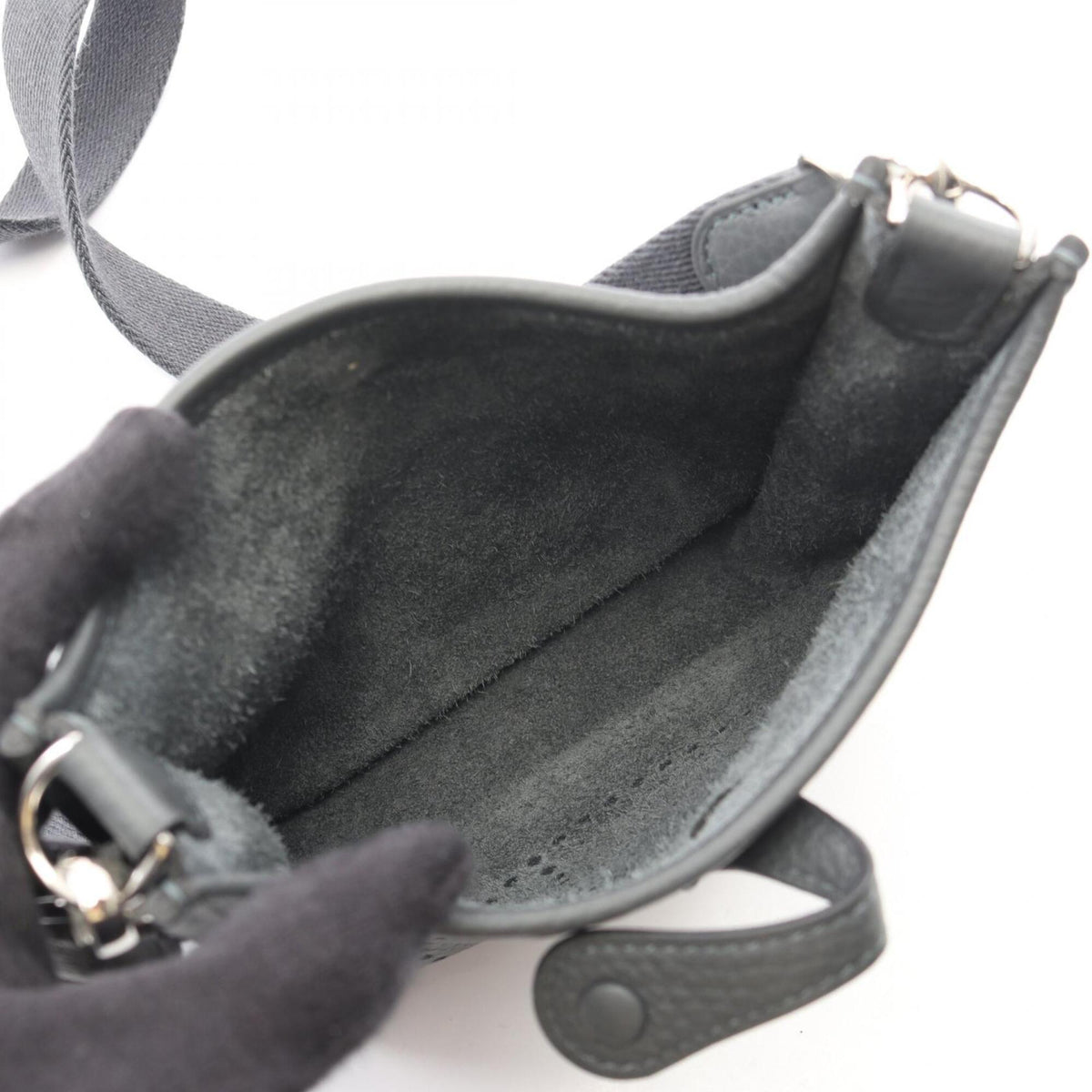 Hermes Gray Taurillon Clemence Leather Shoulder Bag (Pre-Owned)