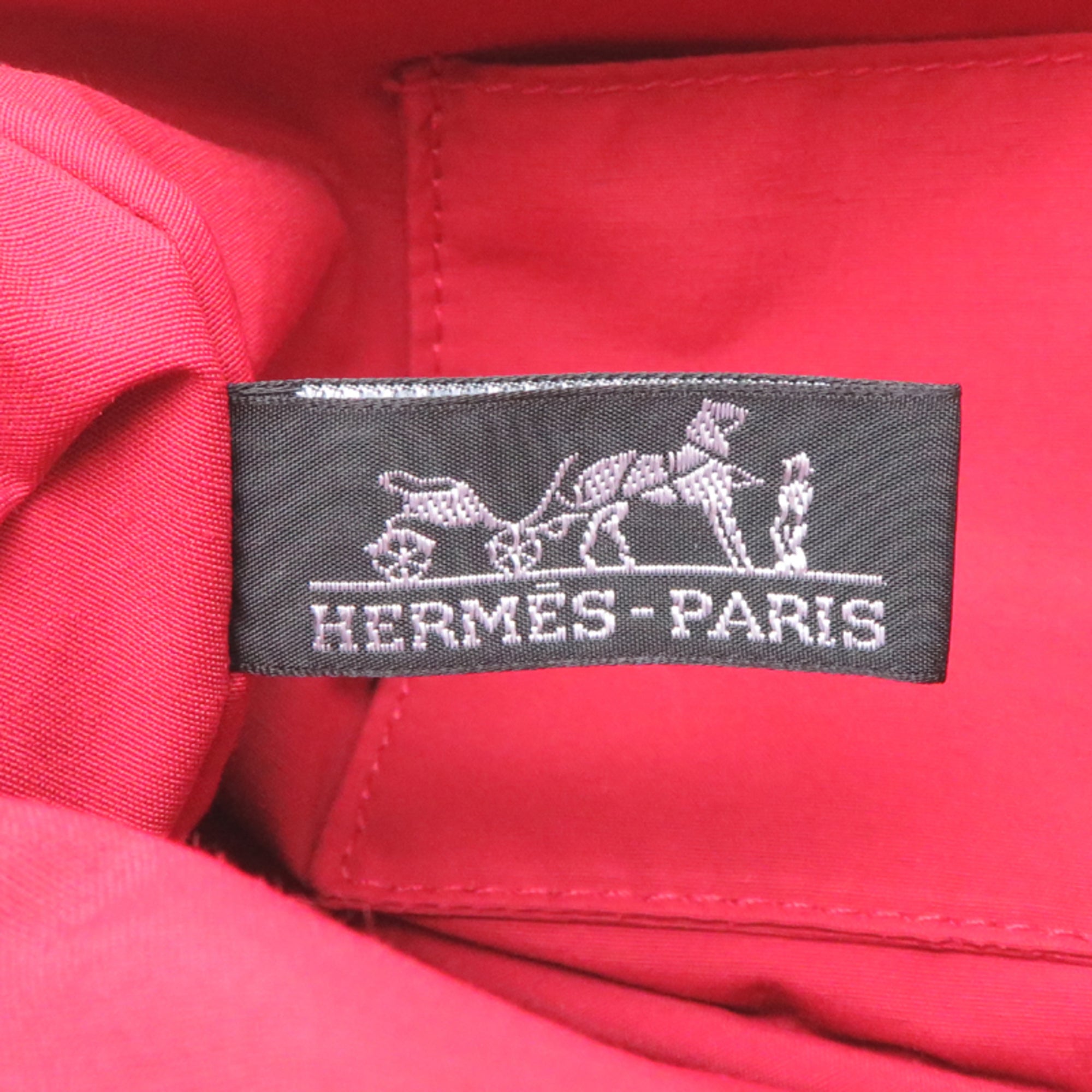 Hermes Red Color Canvas Pouch (Pre-Owned)
