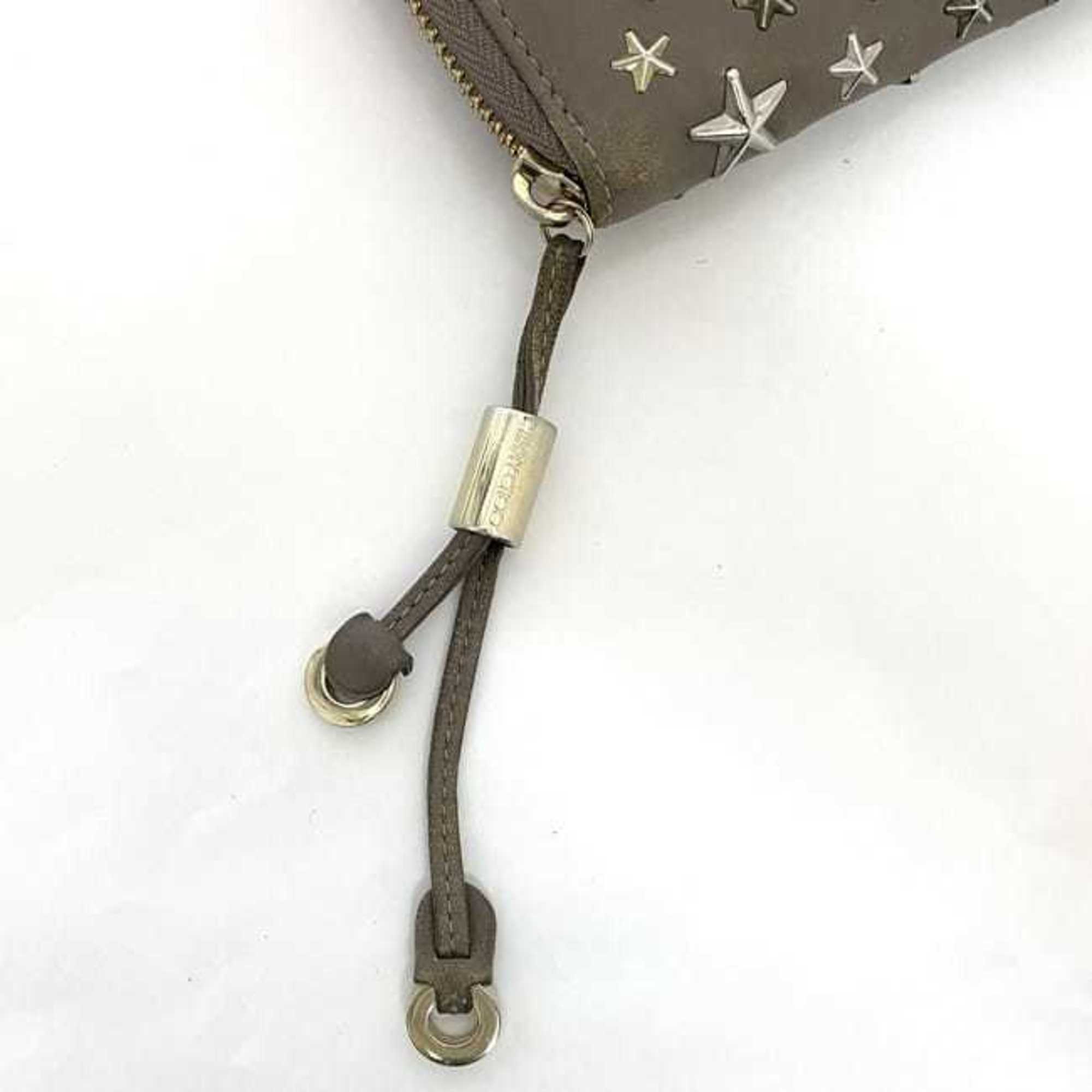 Jimmy Choo Beige Leather Long Wallet (Bi-Fold) (Pre-Owned)