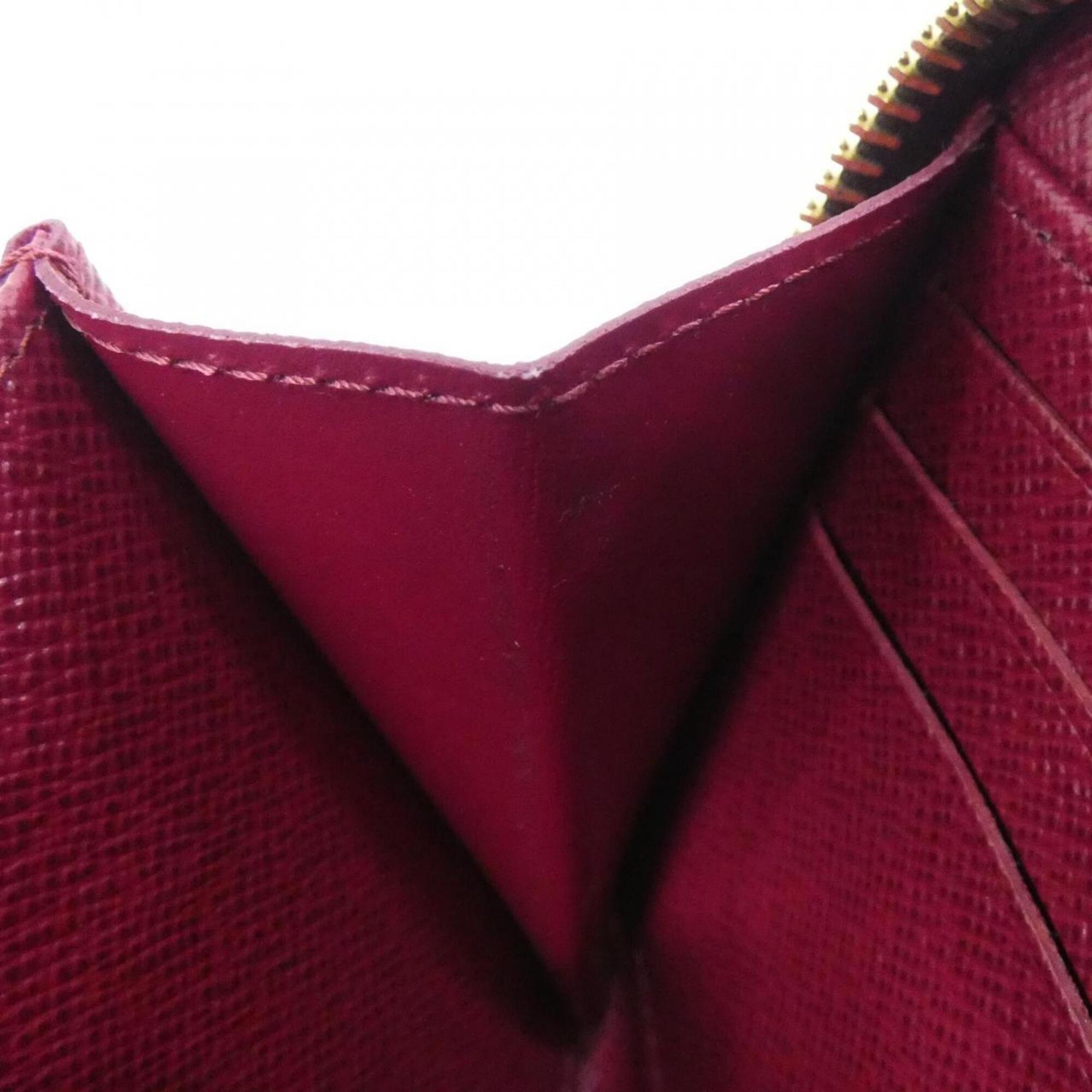 Louis Vuitton Monogram Fuchsia Marron Coated Canvas Long Wallet (Bi-Fold) (Pre-Owned)