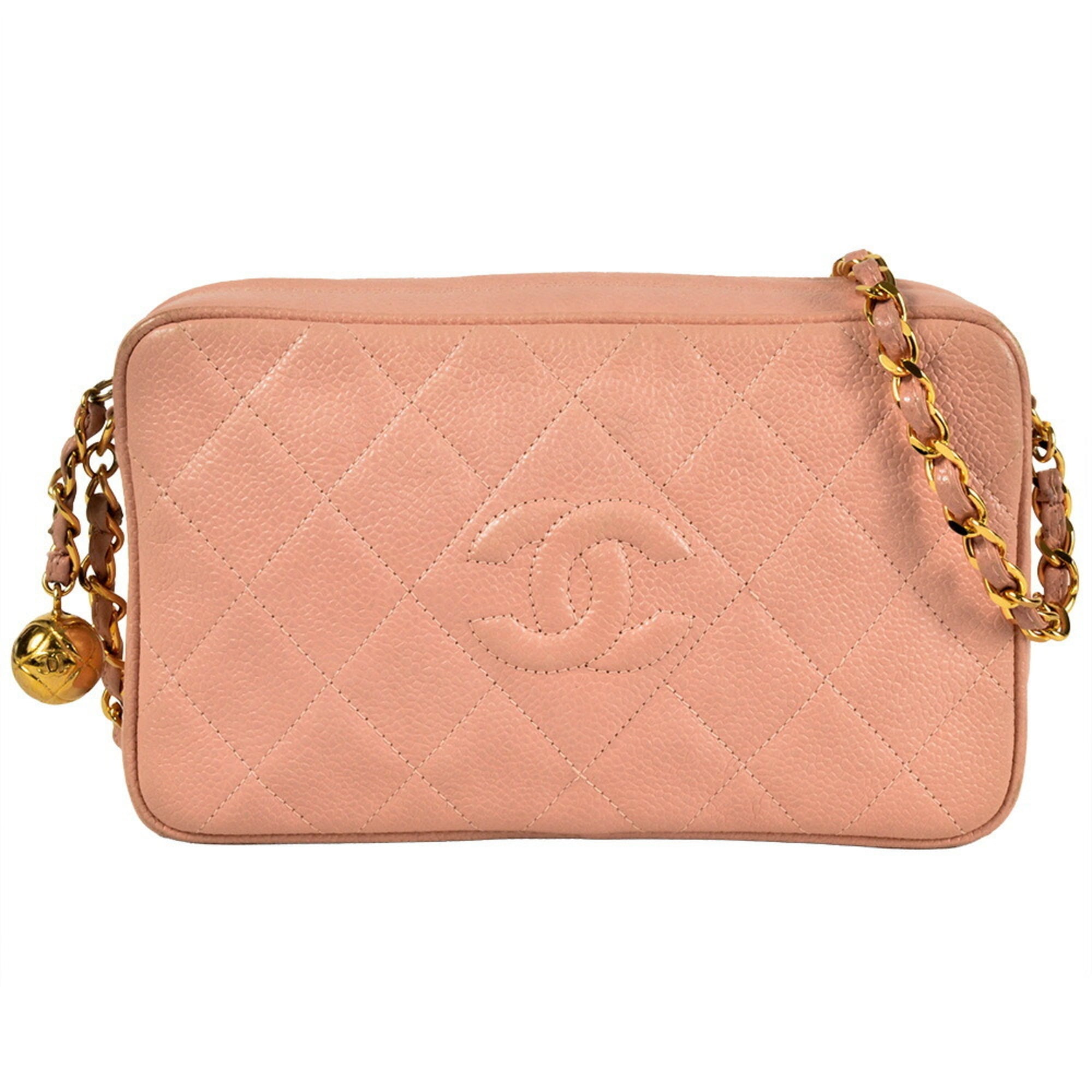 Chanel Pink Grained Calfskin Shoulder Bag (Pre-Owned)