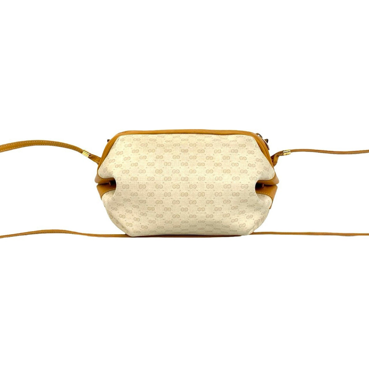 Gucci Brown Ivory Leather Pvc Pochette Shoulder Bag (Pre-Owned)