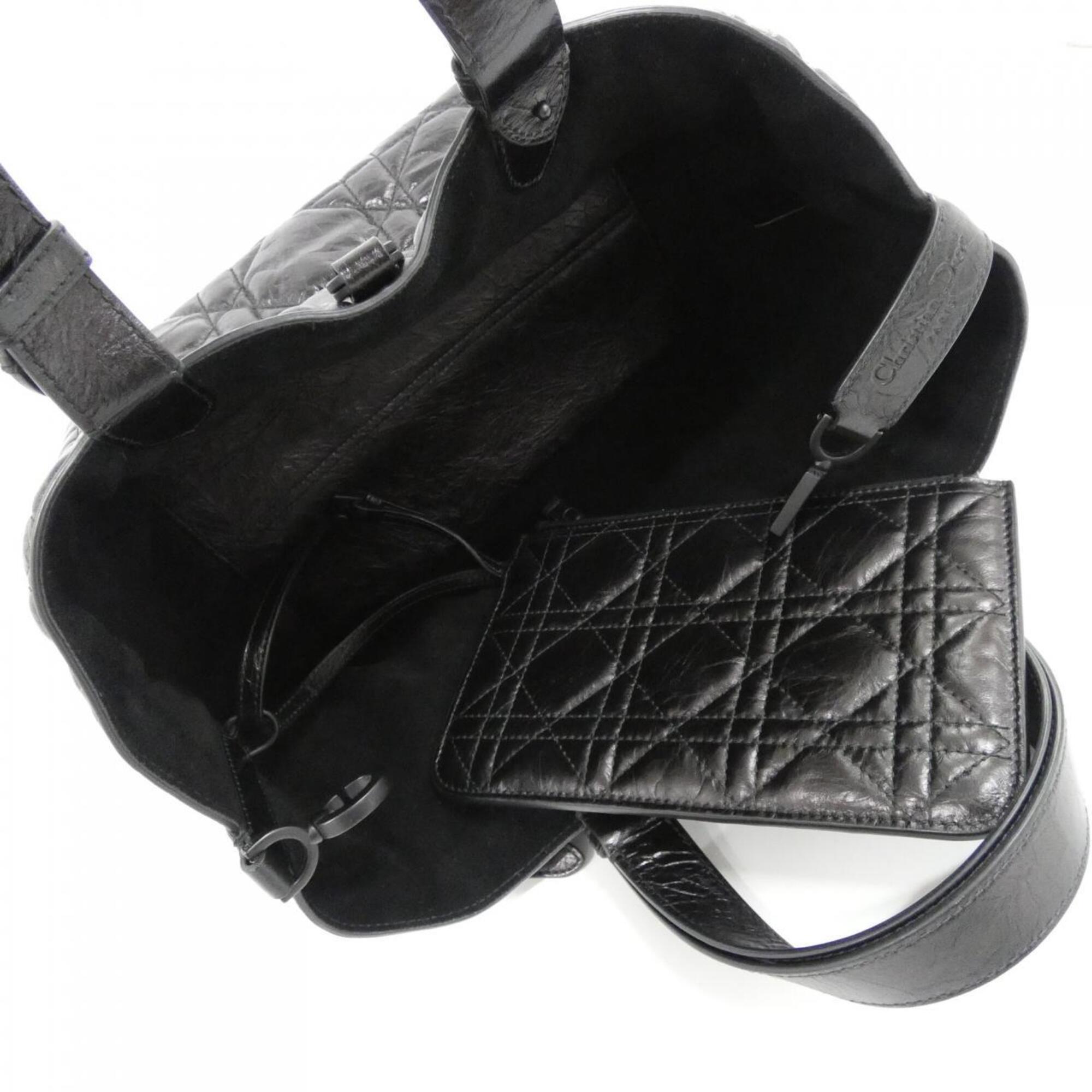 Christian Dior Black Leather Handbag Pouch (Pre-Owned)