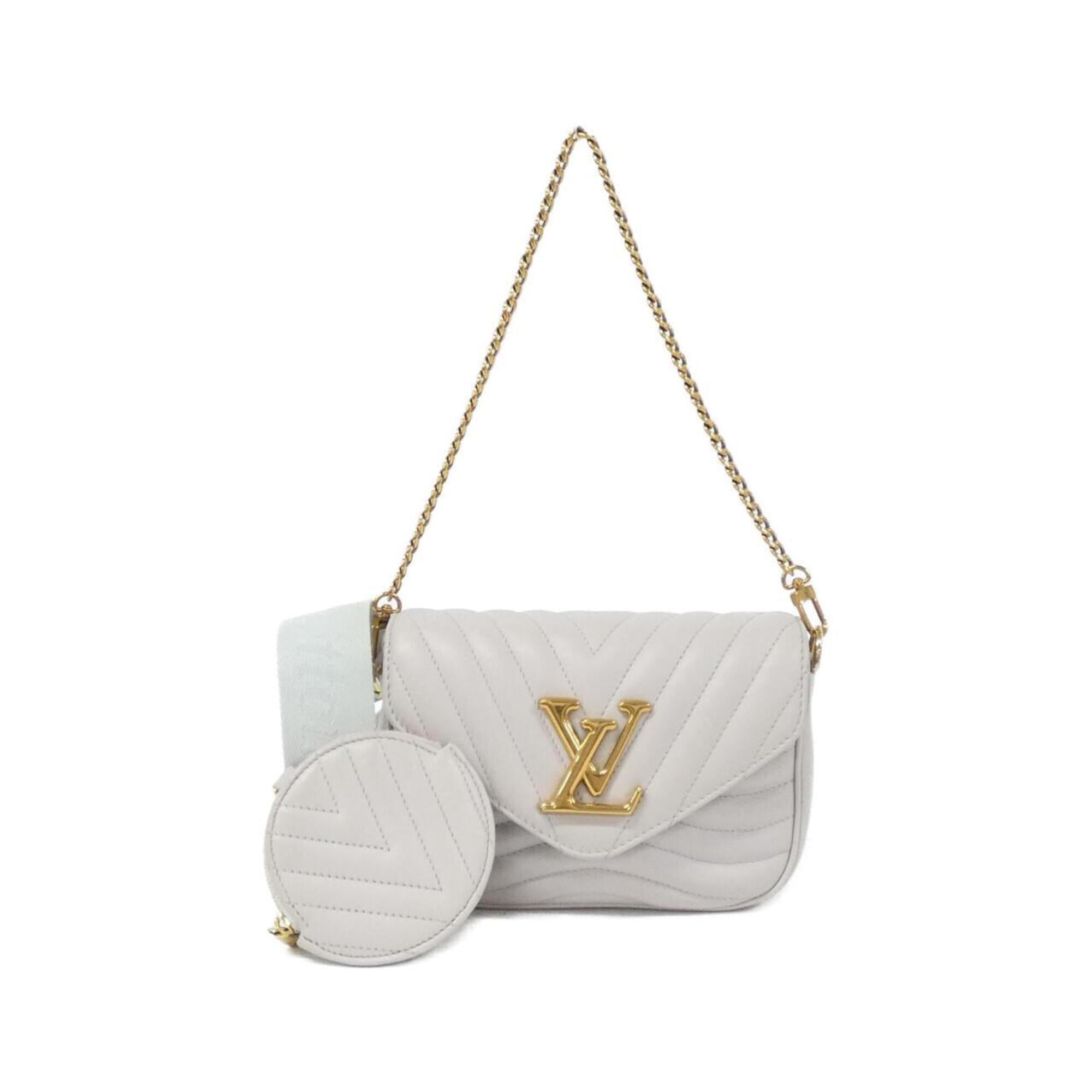 Louis Vuitton Gray Leather Shoulder Bag (Pre-Owned)