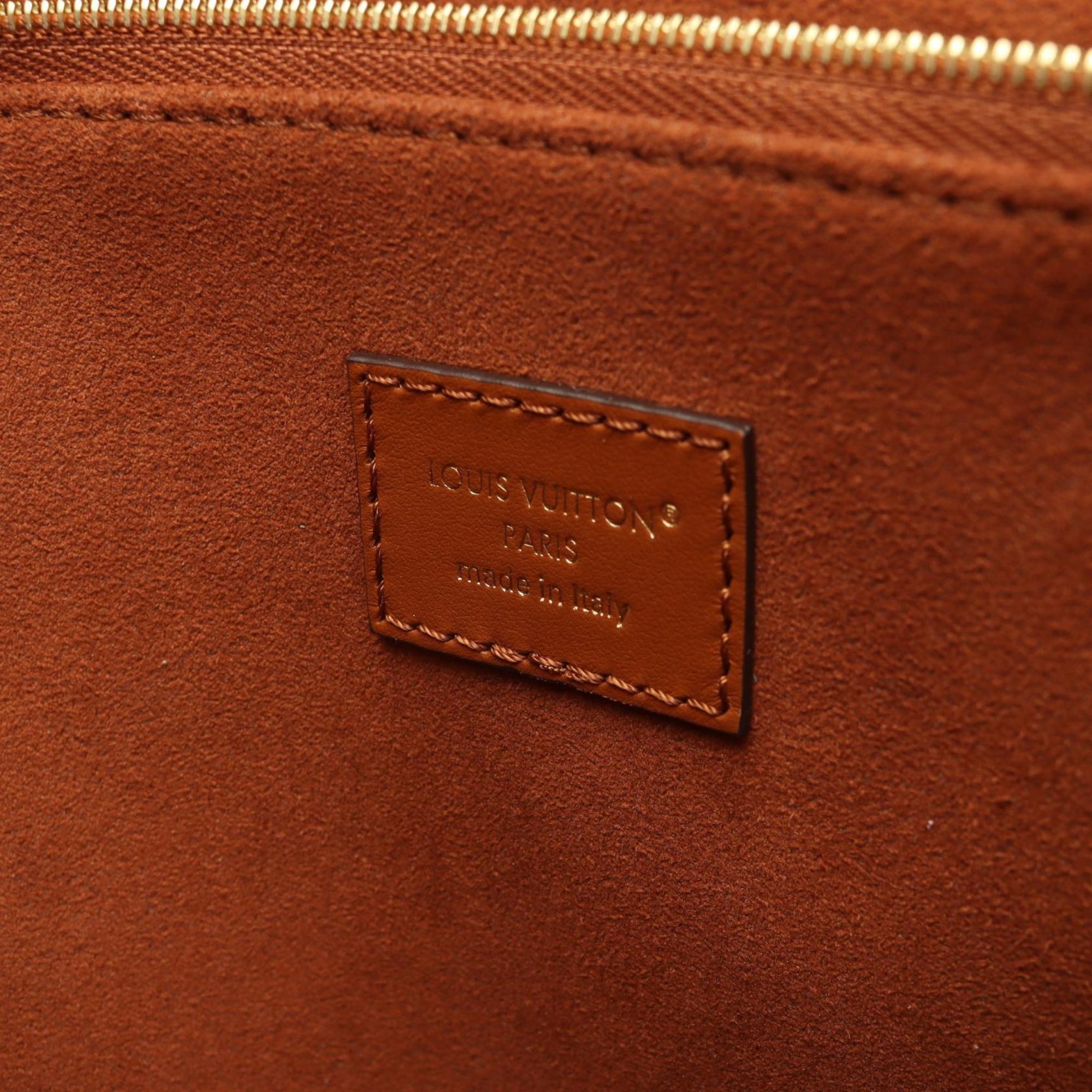 Louis Vuitton Brown Coated Canvas Leather Tote Bag (Pre-Owned)