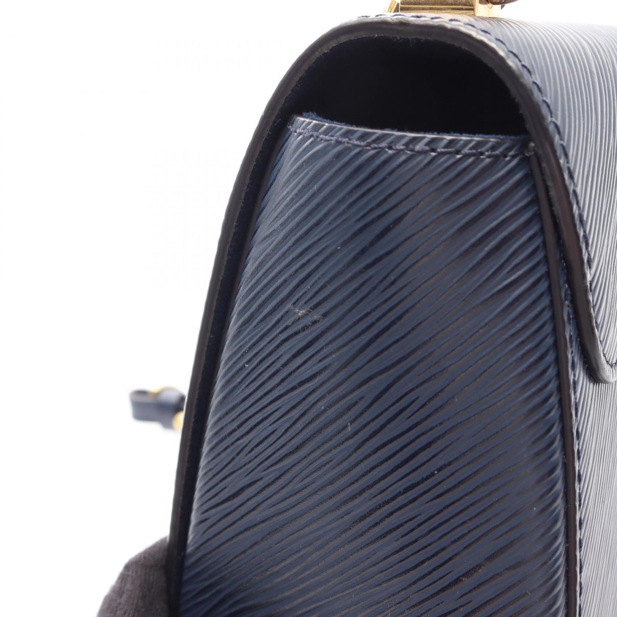 Louis Vuitton Navy Leather Handbag Shoulder Bag (Pre-Owned)