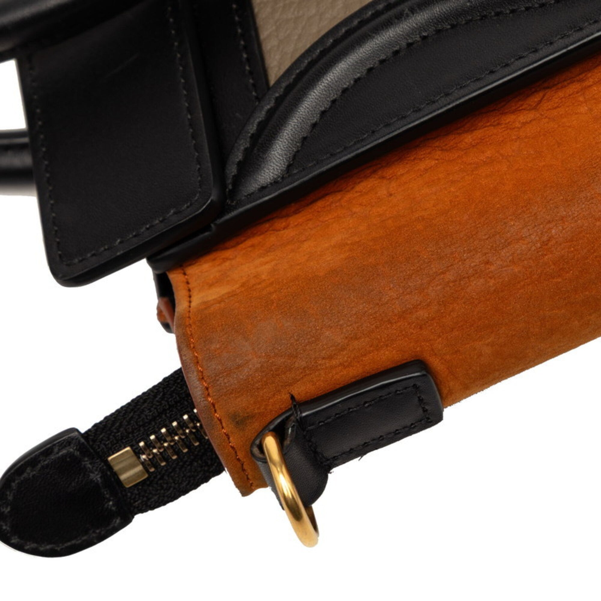 Celine Black Brown Gray Leather Handbag Shoulder Bag (Pre-Owned)