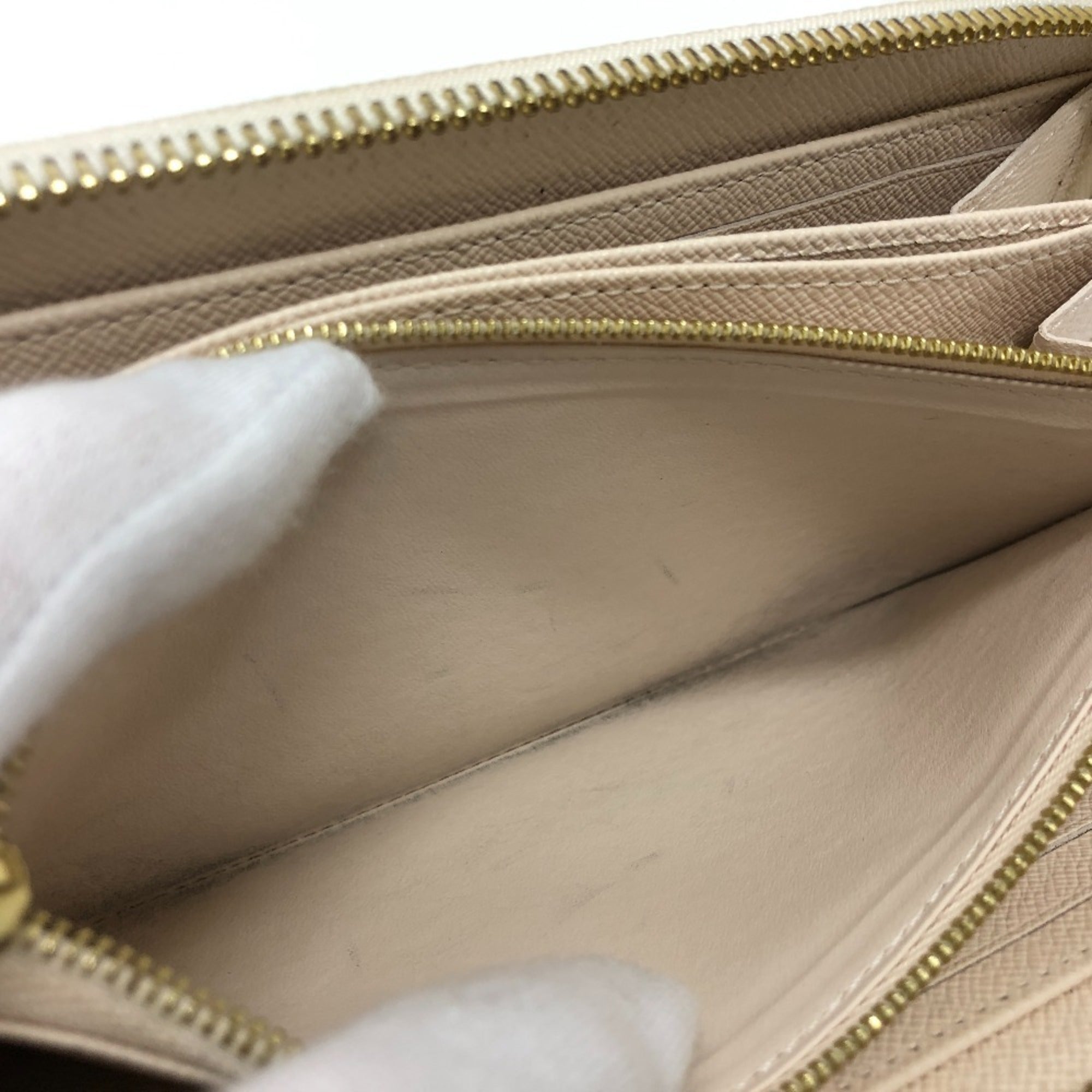 Louis Vuitton Orange White Canvas Long Wallet (Bi-Fold) (Pre-Owned)