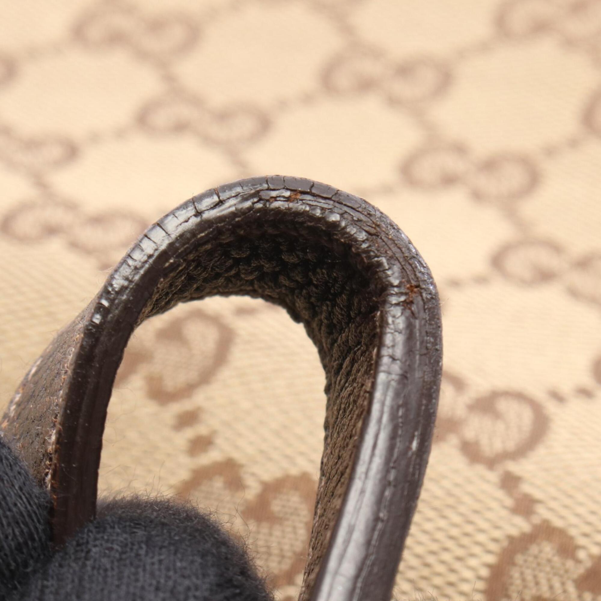 Gucci Beige Brown Gg Canvas Leather Handbag Shoulder Bag (Pre-Owned)