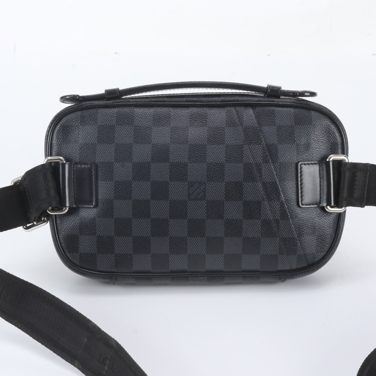 Louis Vuitton Black Leather Coated Canvas Pouch Sling Bag (Pre-Owned)