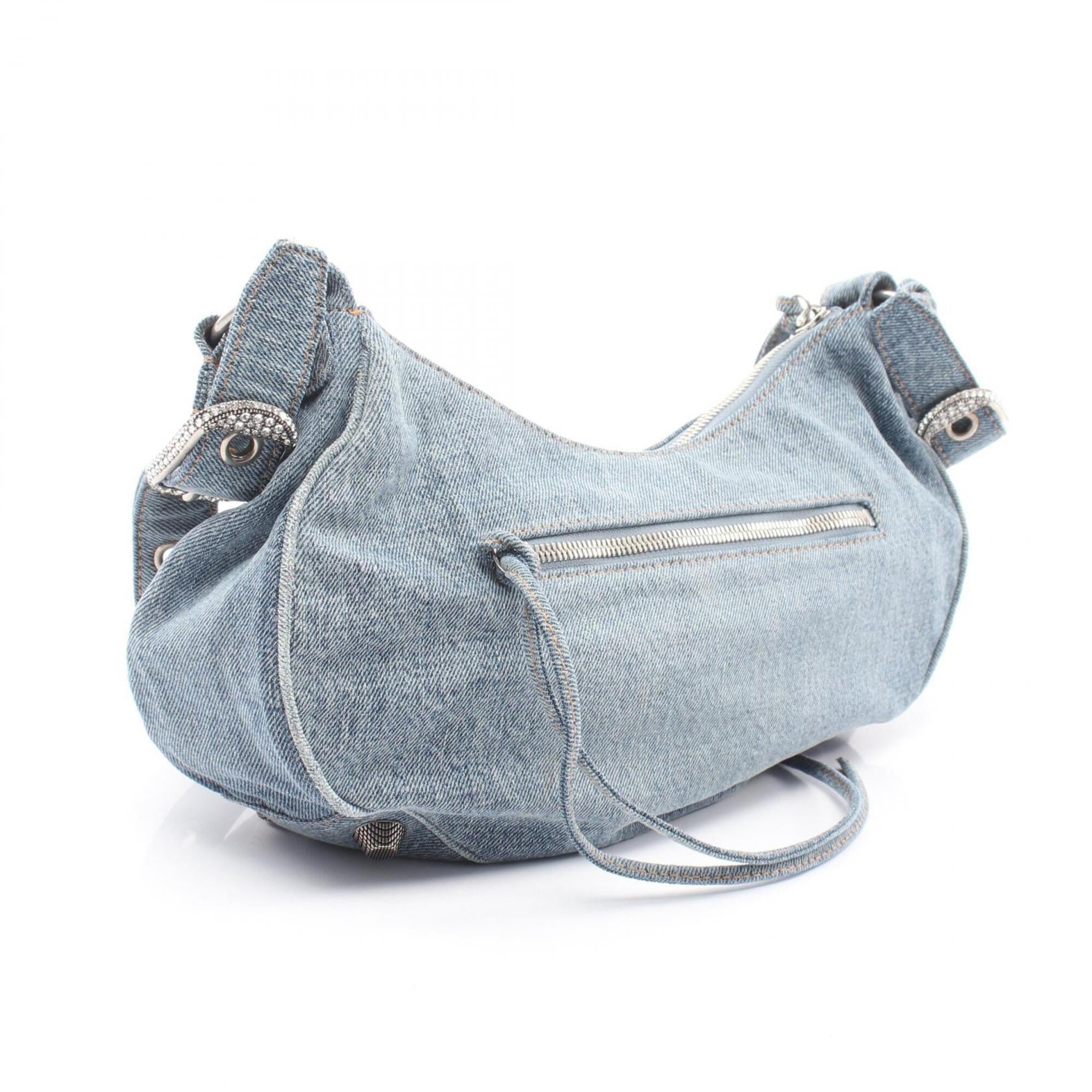 Balenciaga Blue Denim Handbag Pouch Shoulder Bag (Pre-Owned)