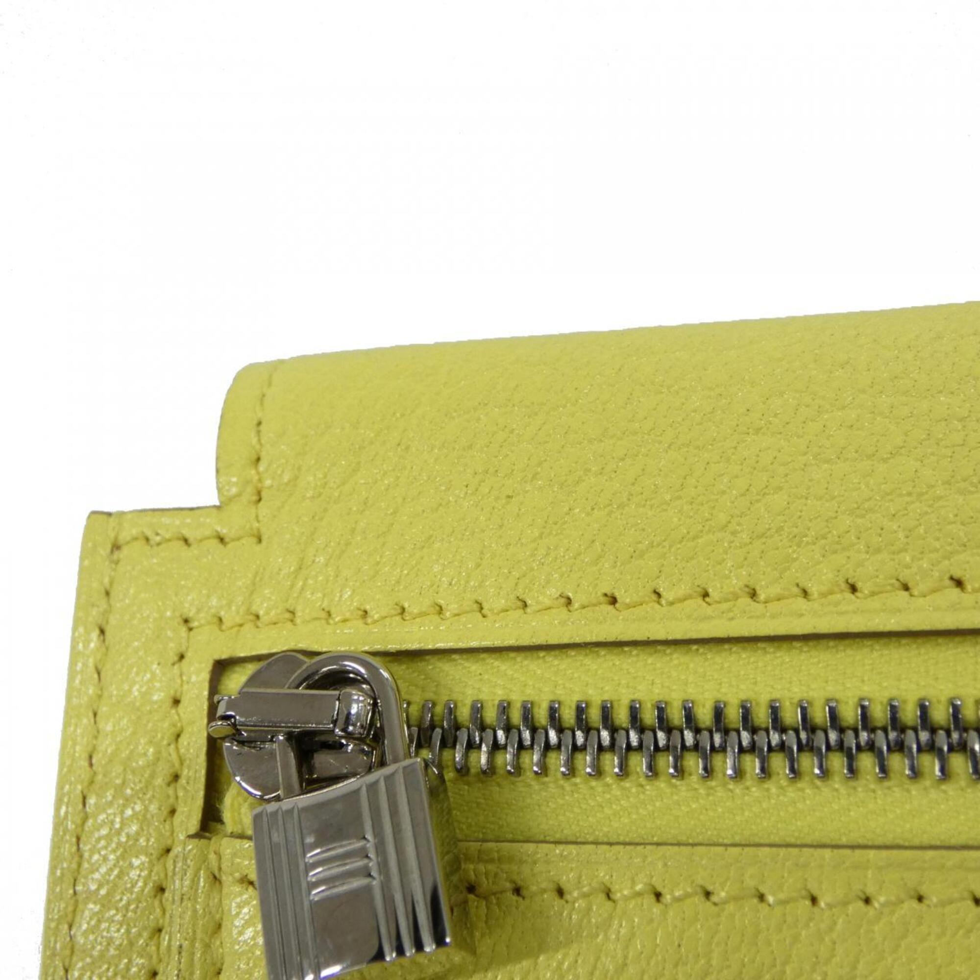 Hermes Yellow Chevre Leather Card Wallet (Pre-Owned)