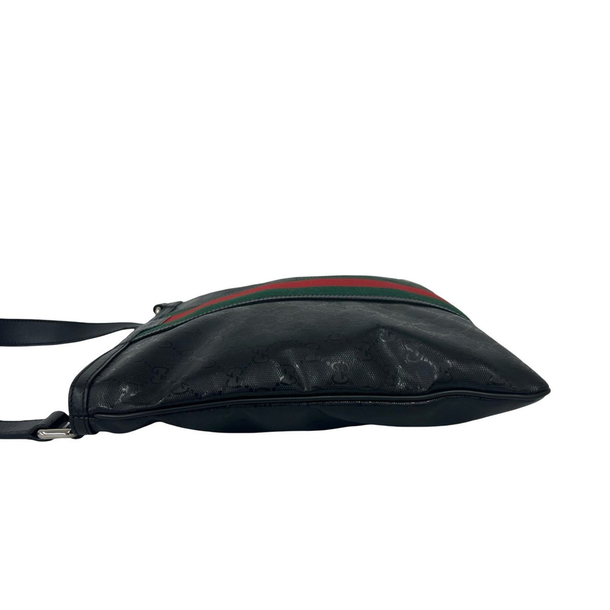 Gucci Black Green Red Color Leather Pvc Shoulder Bag (Pre-Owned)