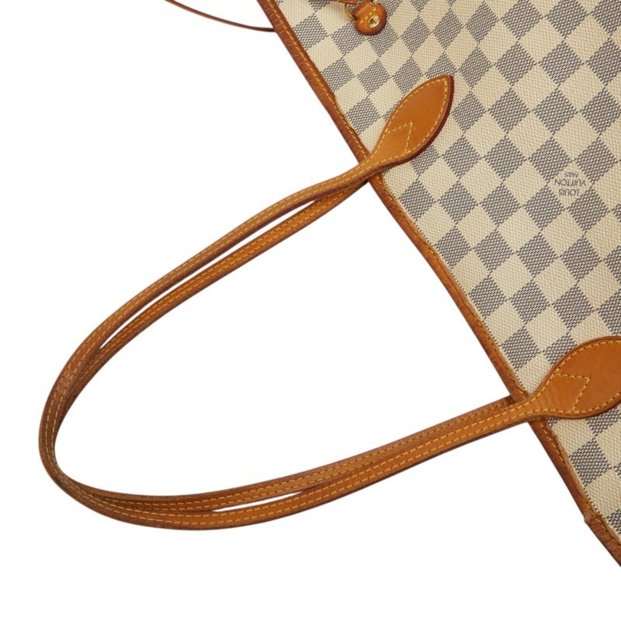Louis Vuitton Damier Azur White Pvc Leather Tote Bag (Pre-Owned)
