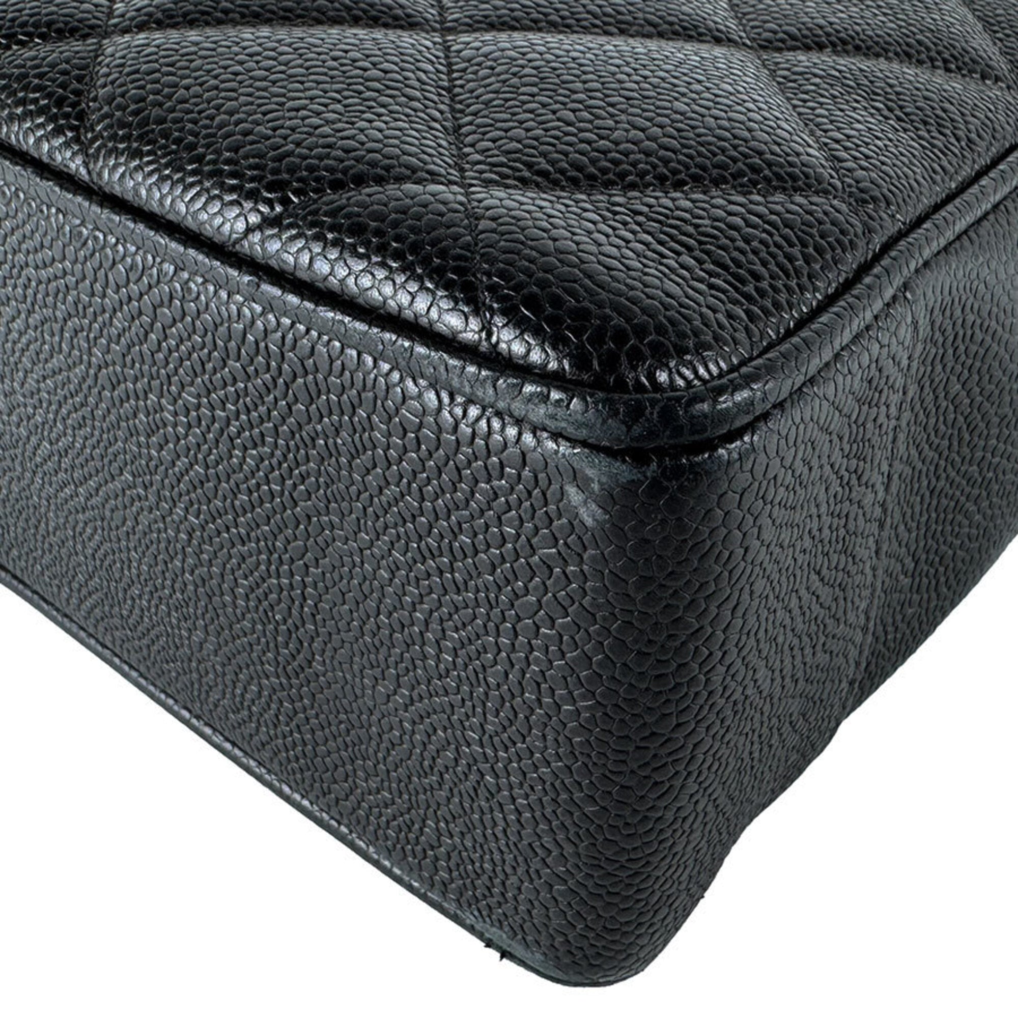 Chanel Black Grained Calfskin Shoulder Bag (Pre-Owned)