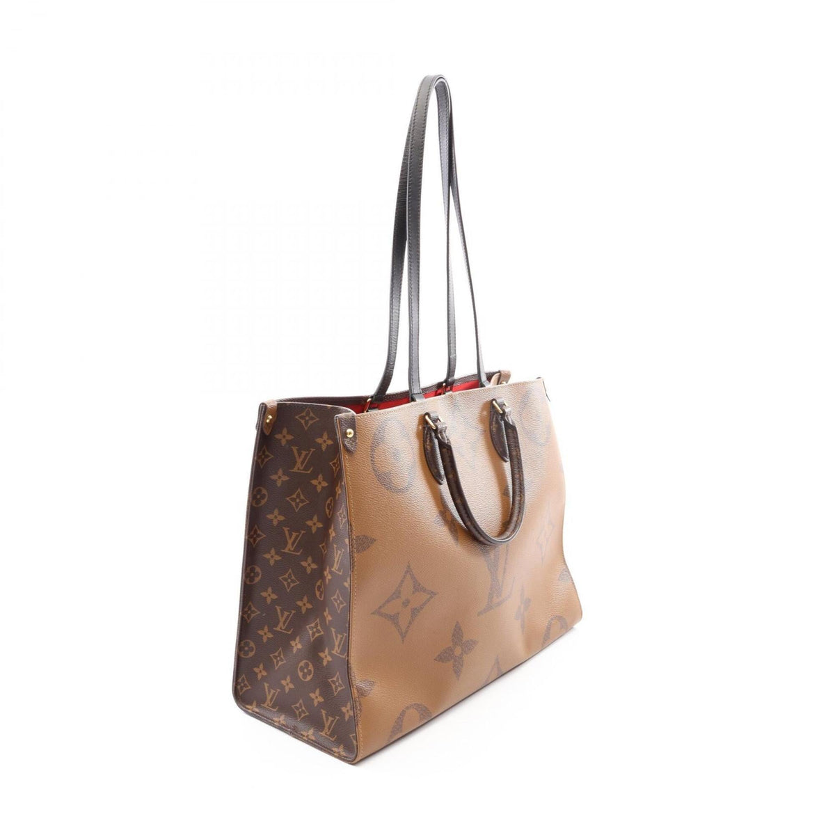 Louis Vuitton Brown Coated Canvas Leather Handbag Shoulder Bag Tote Bag (Pre-Owned)