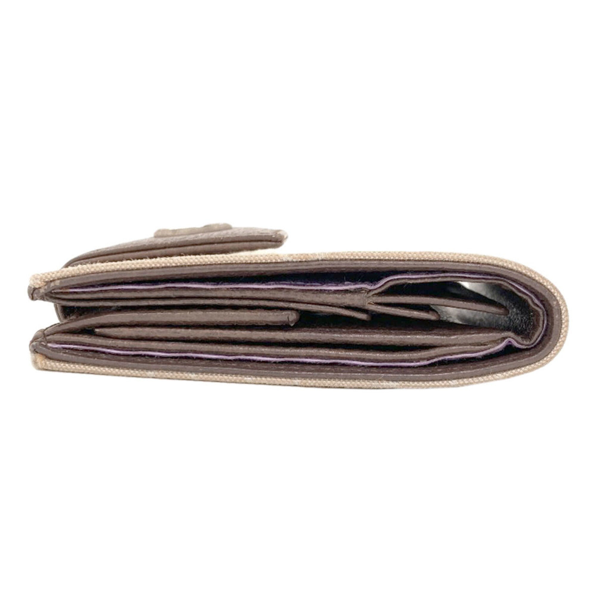 Bvlgari Logomania Brown Canvas Leather Wallet (Bi-Fold) (Pre-Owned)