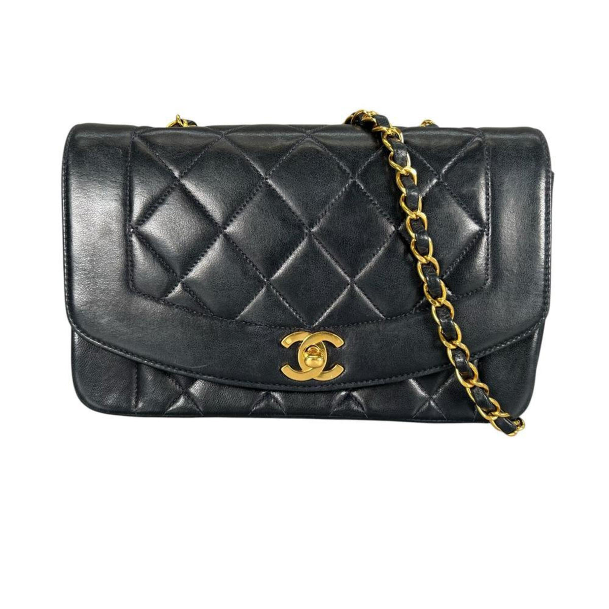 Chanel Black Grained Calfskin Shoulder Bag (Pre-Owned)