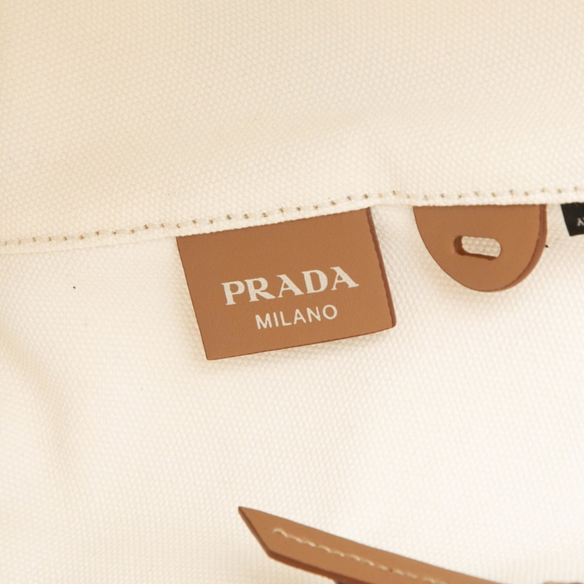 Prada White Canvas Pouch Shoulder Bag Tote Bag (Pre-Owned)